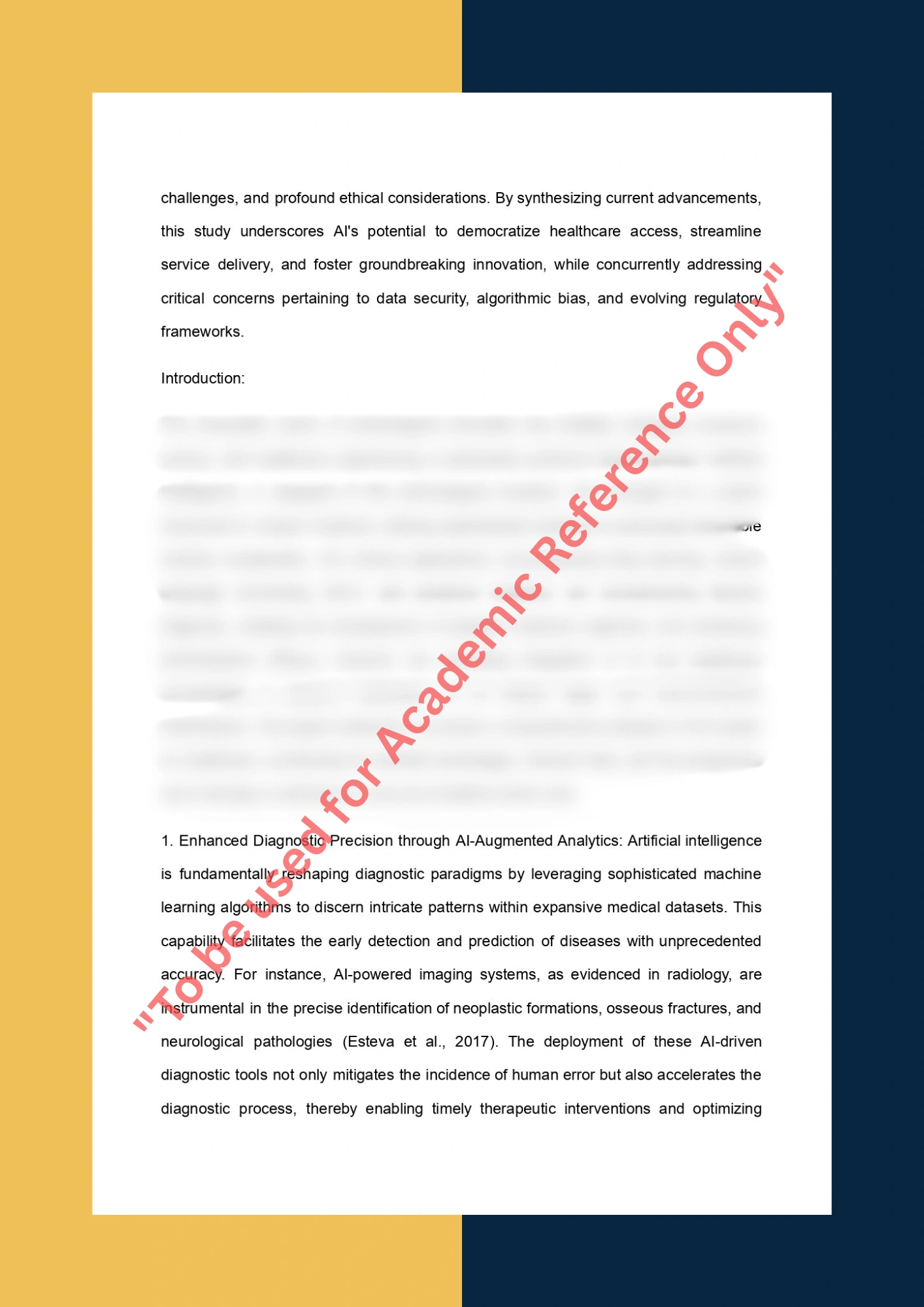 Essay Writing Sample Solution on Topic - The Impact of Artificial Intelligence on Modern Healthcare 1