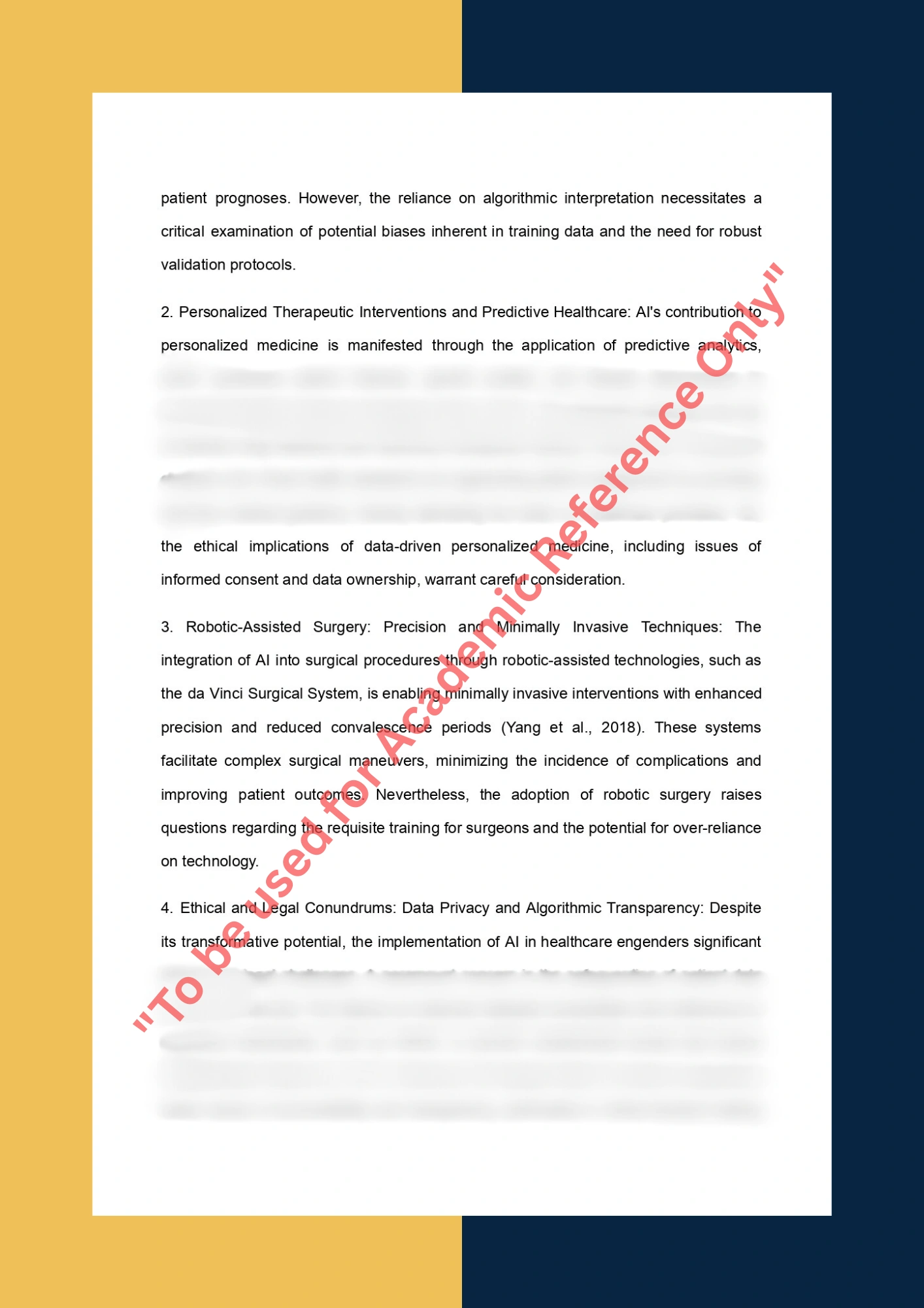 Essay Writing Sample Solution on Topic - The Impact of Artificial Intelligence on Modern Healthcare 2