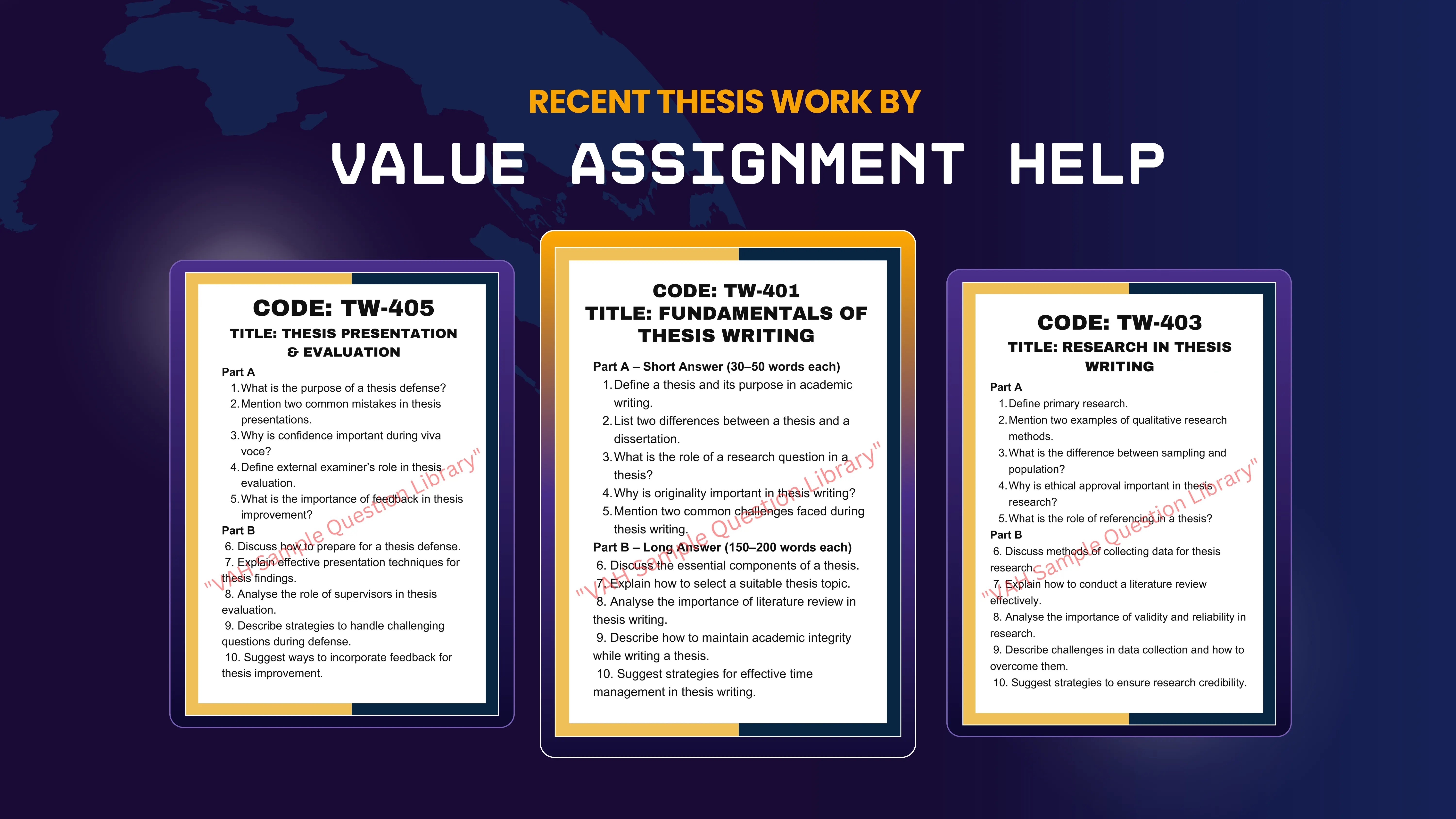 recent thesis assignment sample