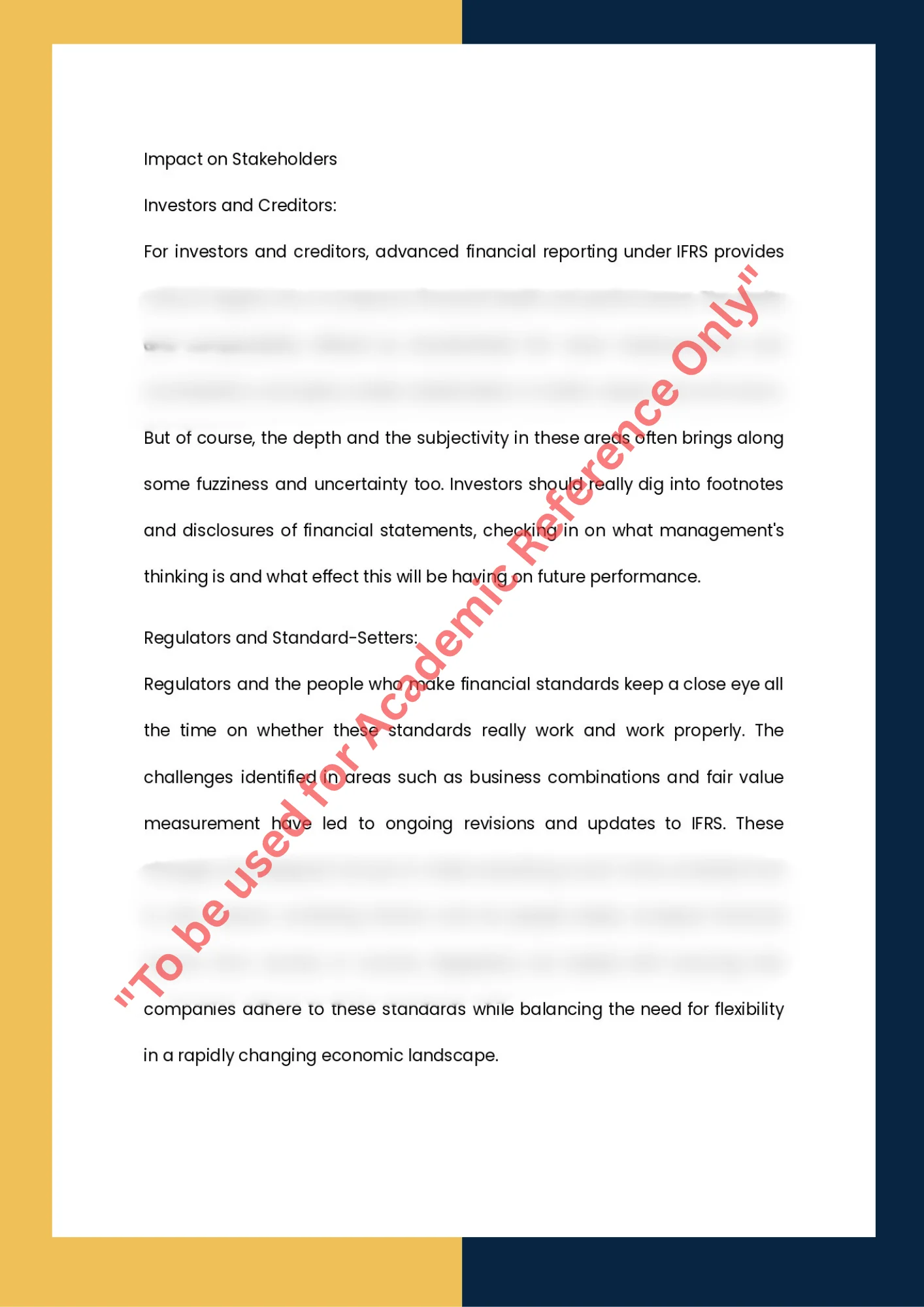 Assignment sample of subject -ACCT 401 Advanced Financial Reporting 5