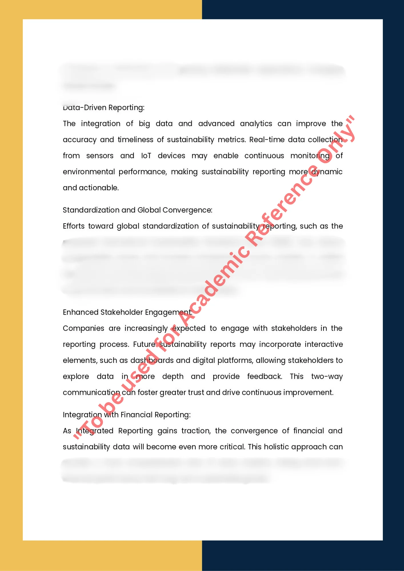 Assignment Sample of Subject – ACCT3005 Sustainability and Social Accounting 6