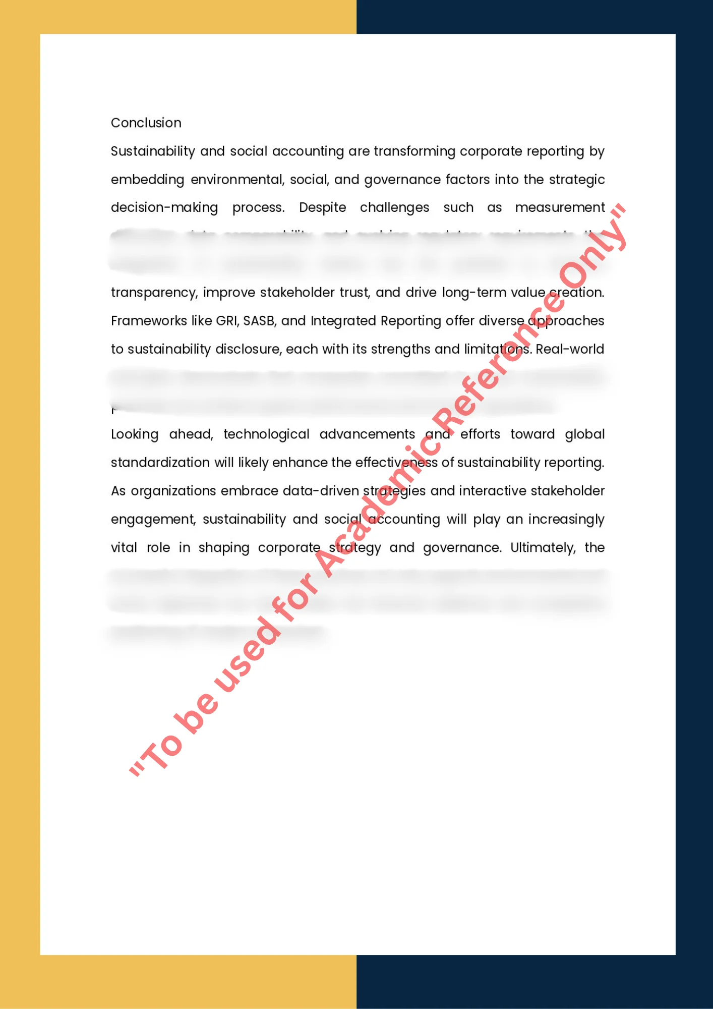 Assignment Sample of Subject – ACCT3005 Sustainability and Social Accounting 7