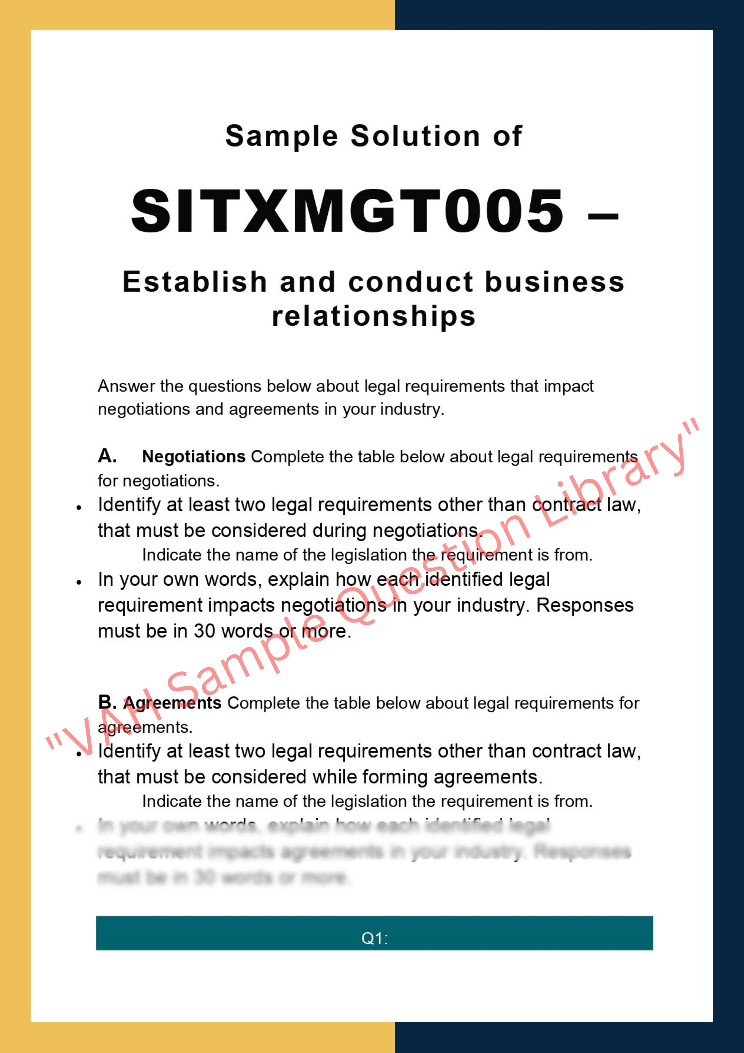 Sample Solution of SITXMGT005 - Establish and conduct business relationships 0