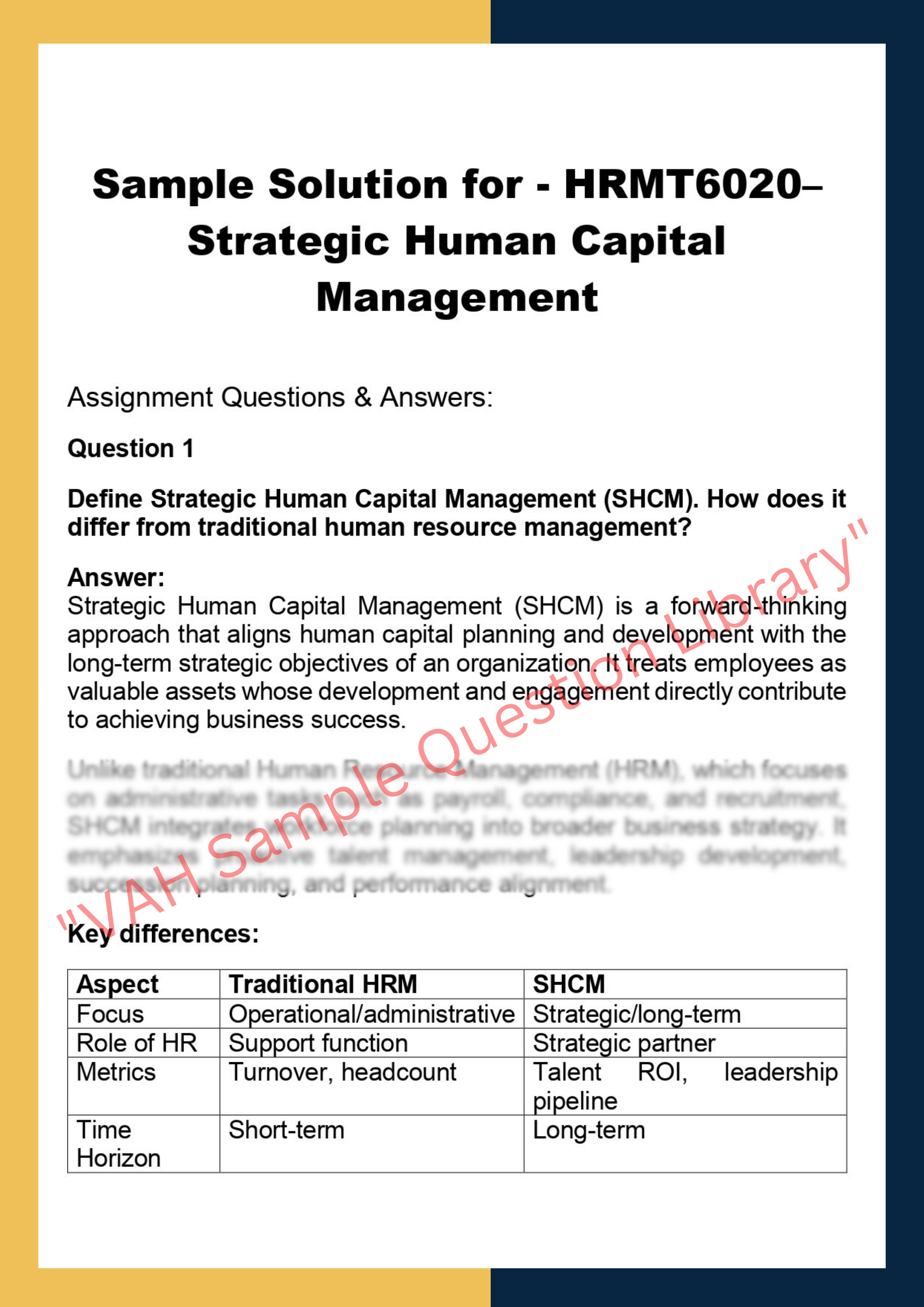 HRMT6020–  Strategic Human Capital  Management 0