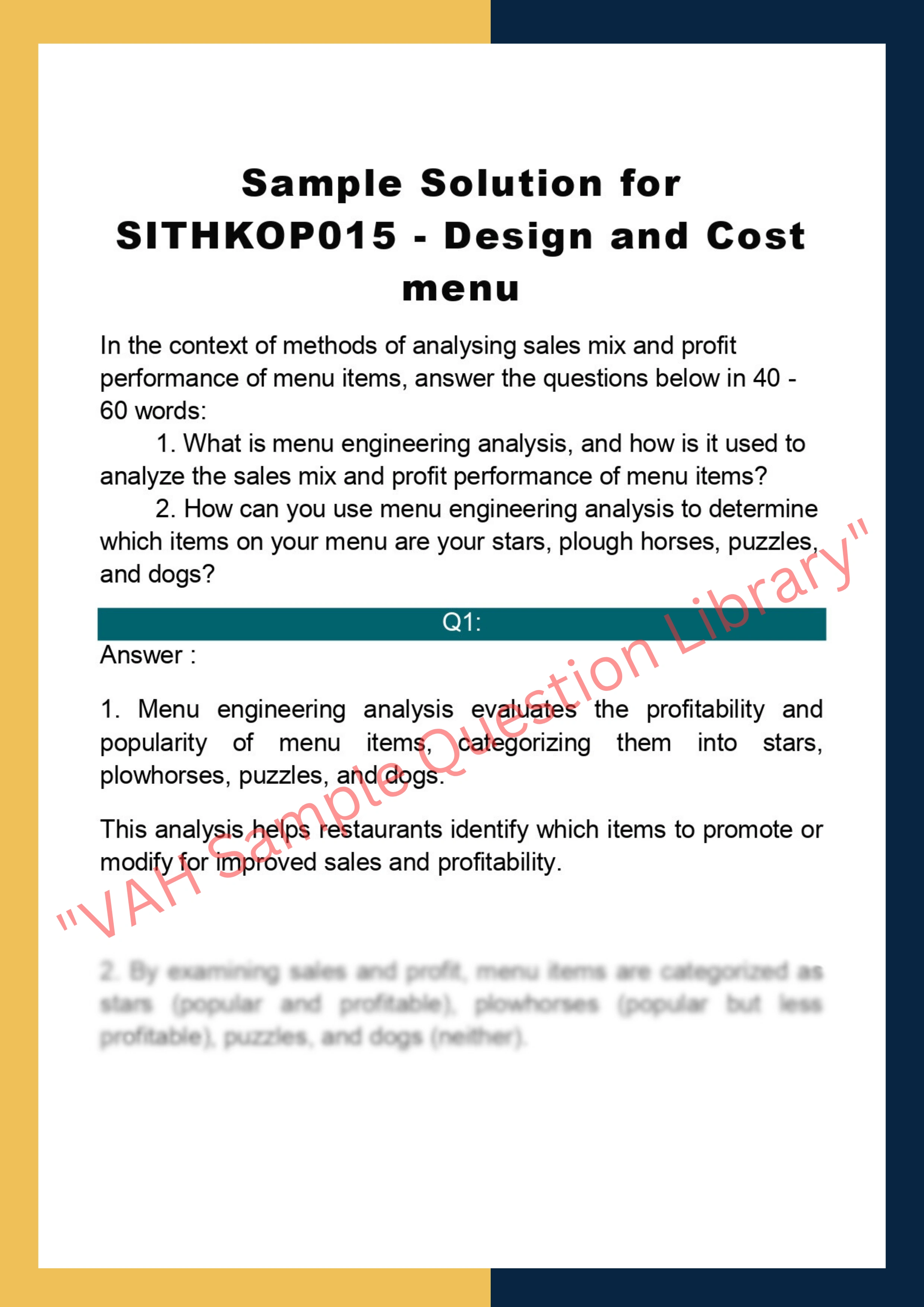 Sample Solution for SITHKOP015 - Design and Cost menu 0