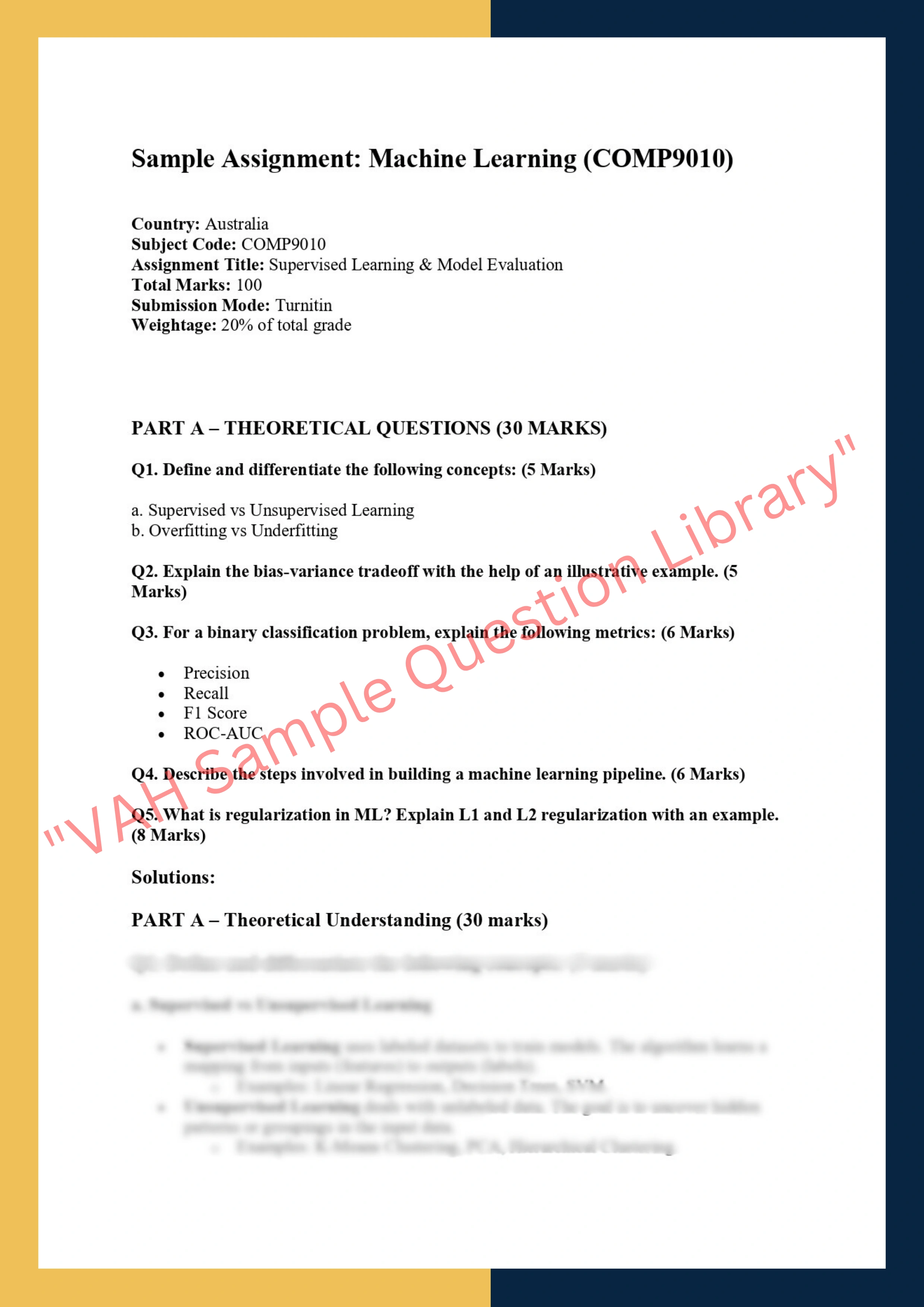 COMP9010-Supervised Learning & Model Evaluation 0