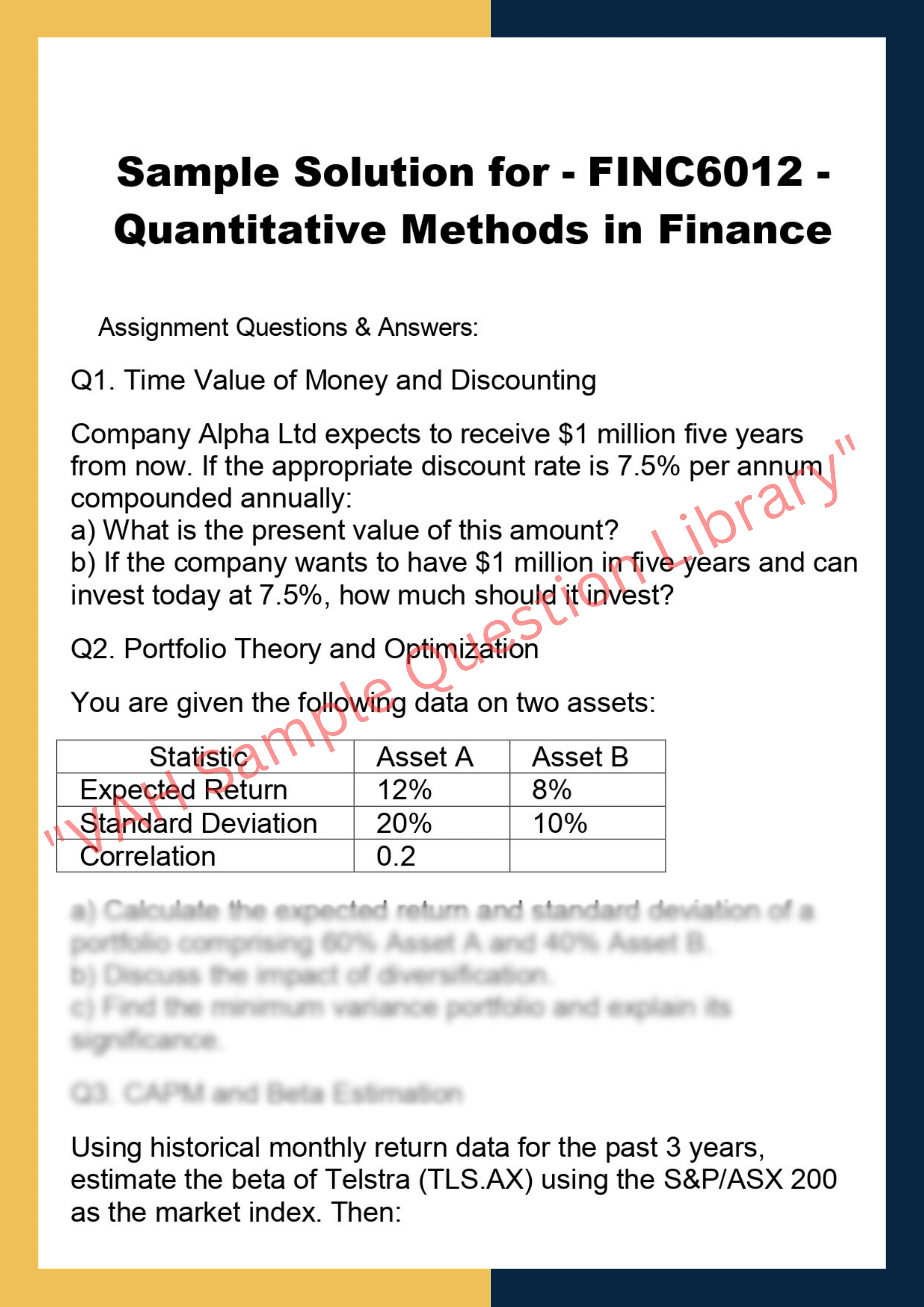 FINC6012 - Quantitative Methods in Finance 0