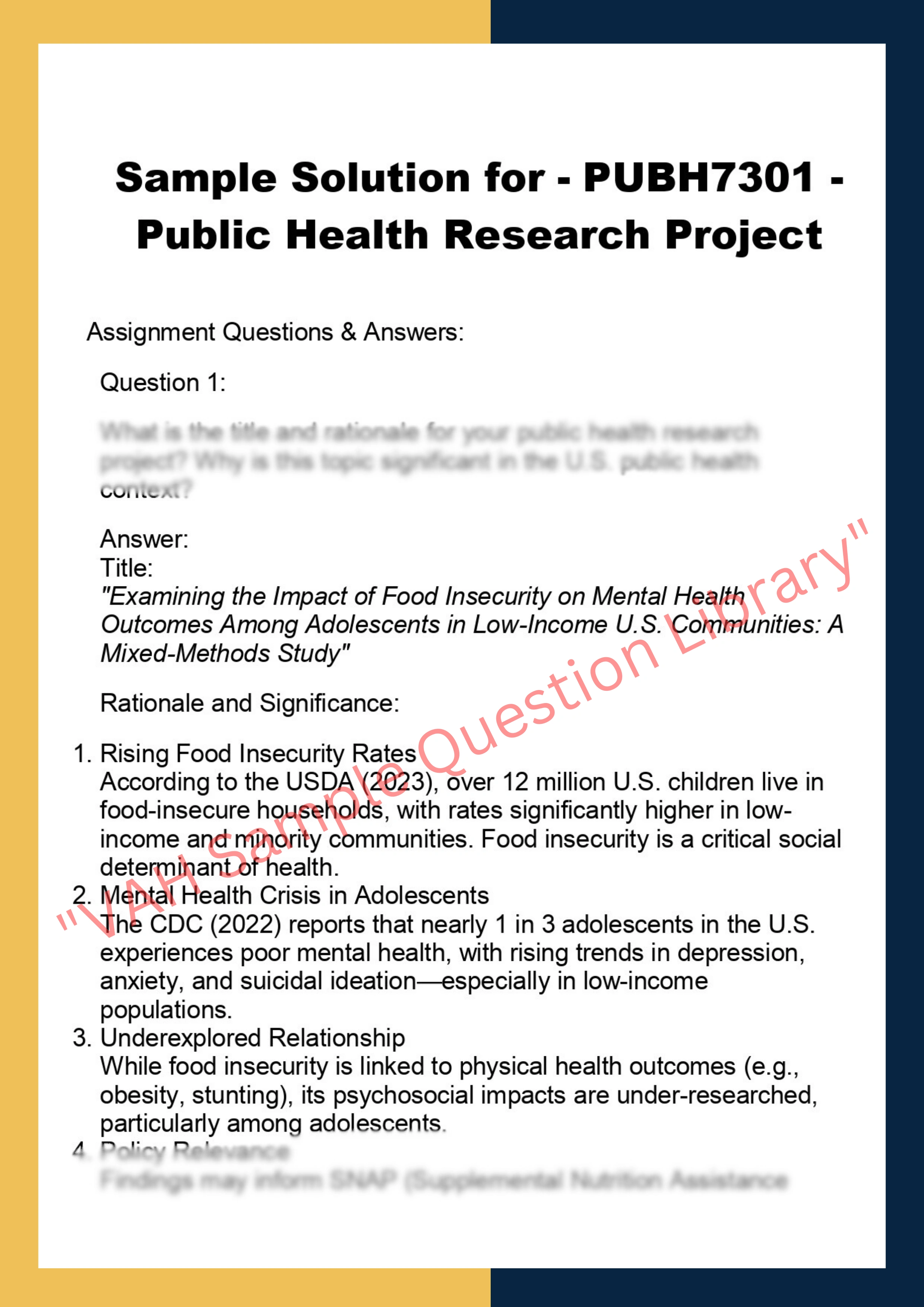 PUBH7301 - Public Health Research Project 0