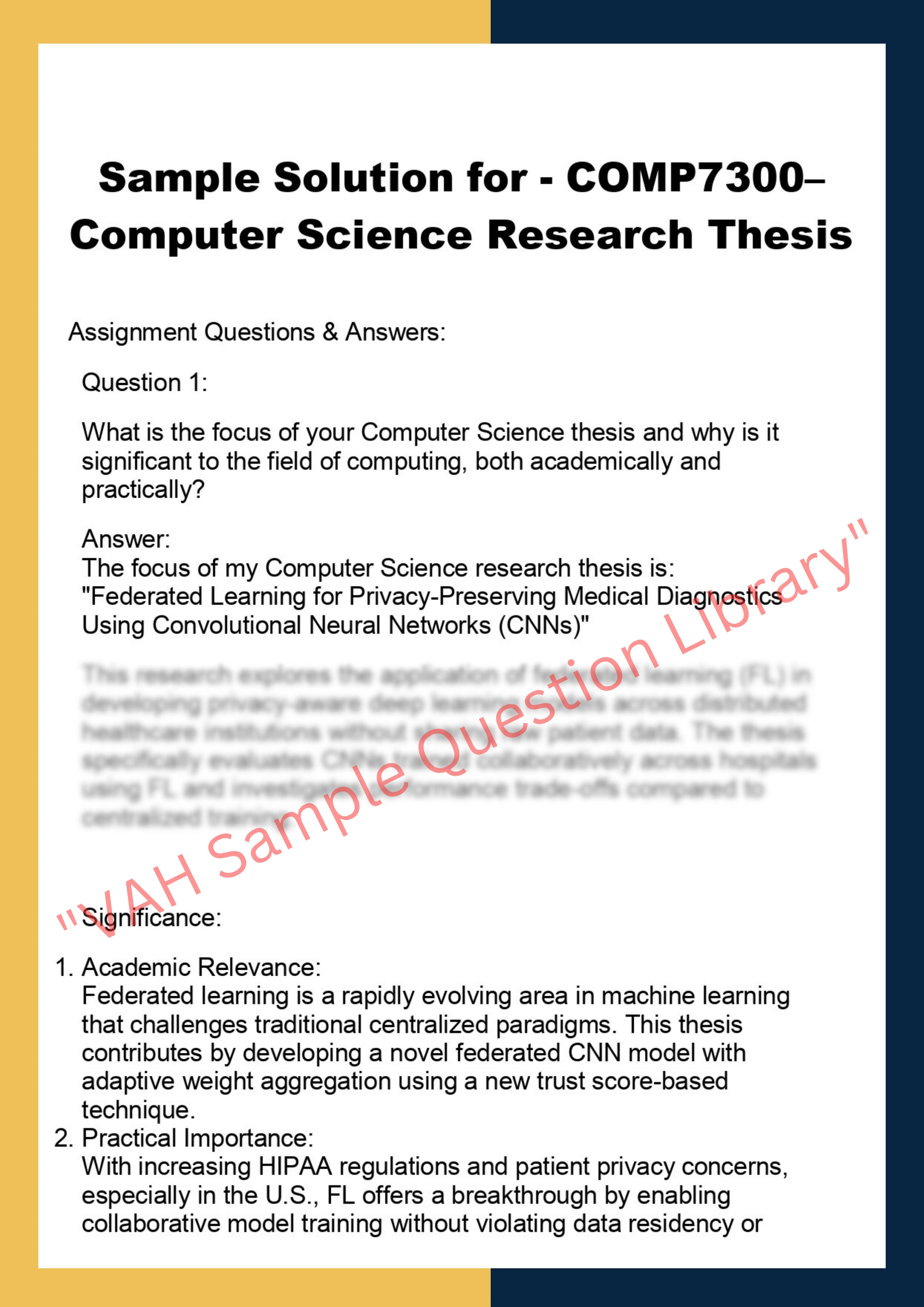 COMP7300– Computer Science Research Thesis 0