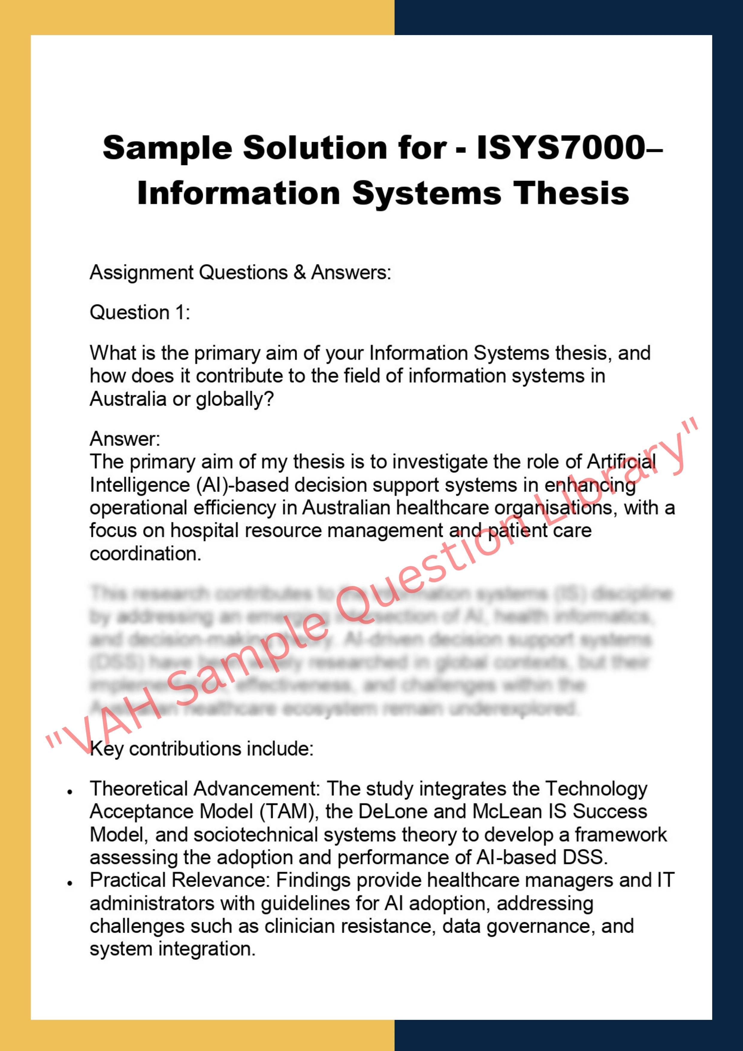 ISYS7000– Information Systems Thesis 0