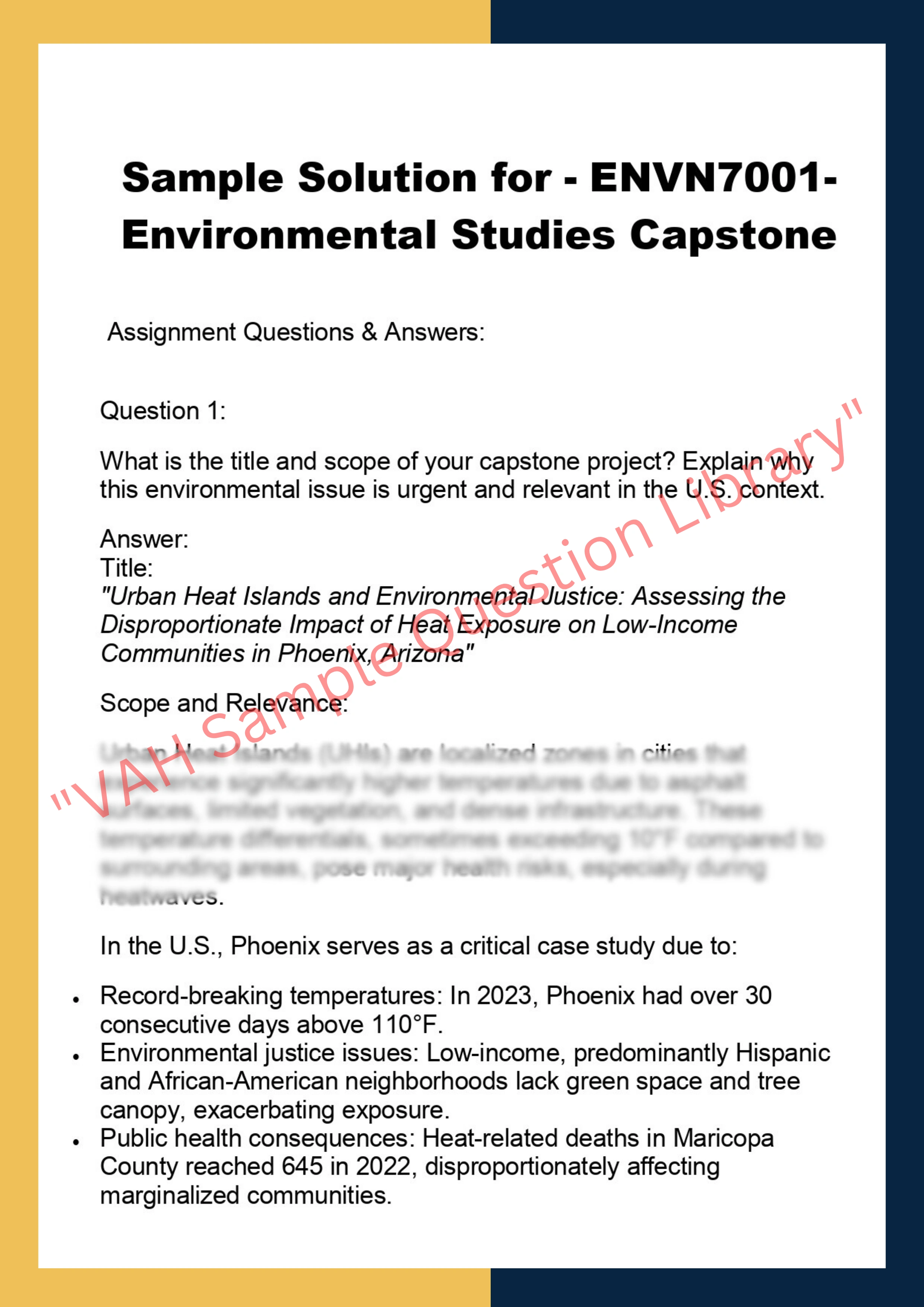 ENVN7001- Environmental Studies Capstone 0