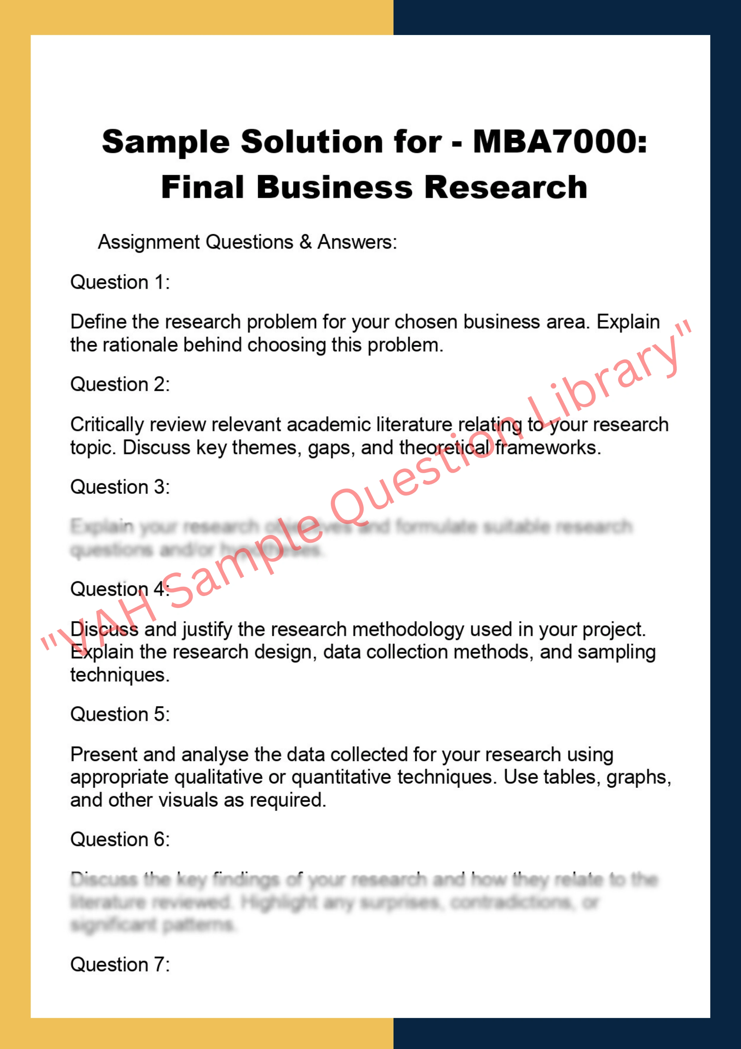 MBA7000: Final Business Research 0