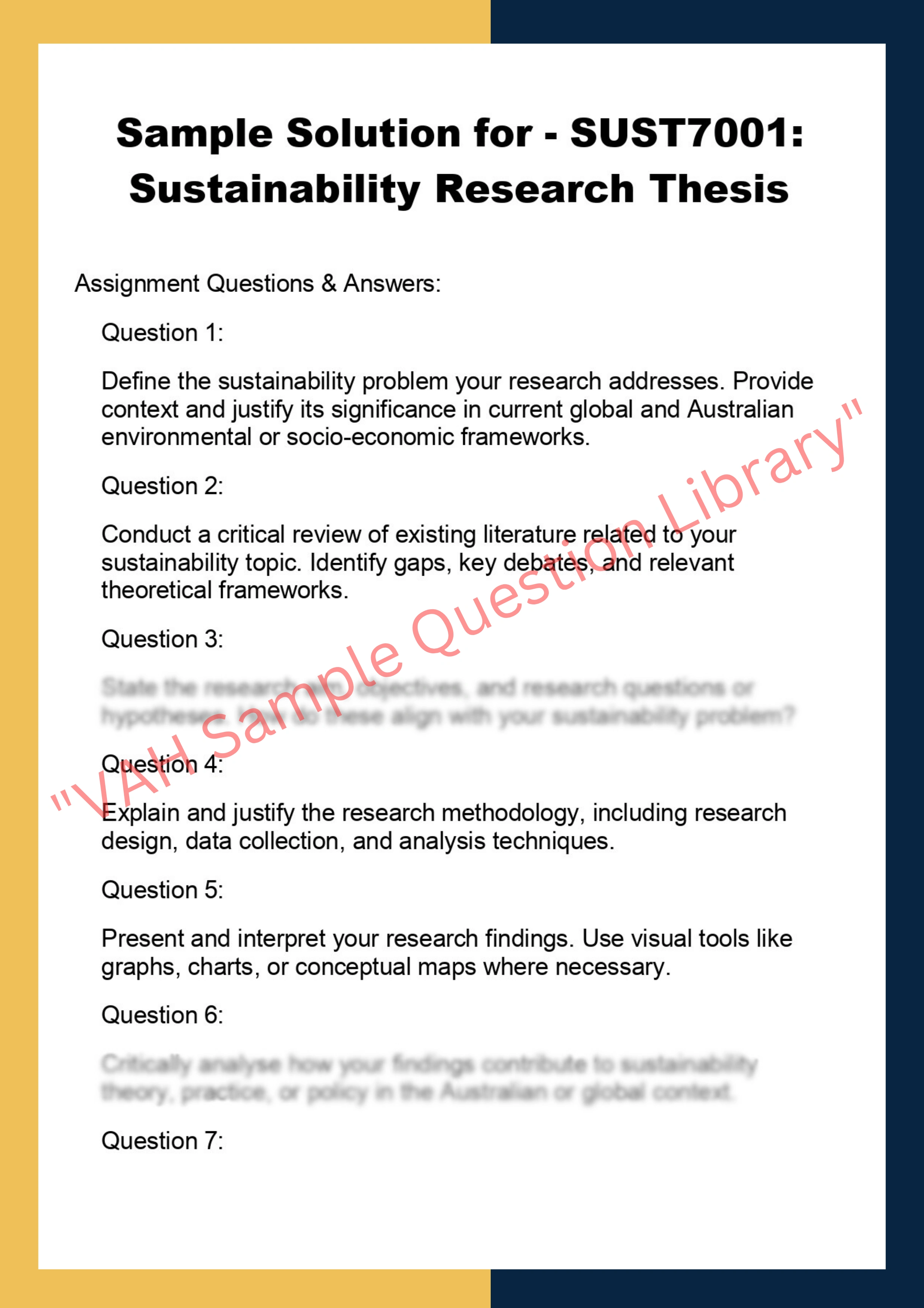 SUST7001:  Sustainability Research Thesis 0