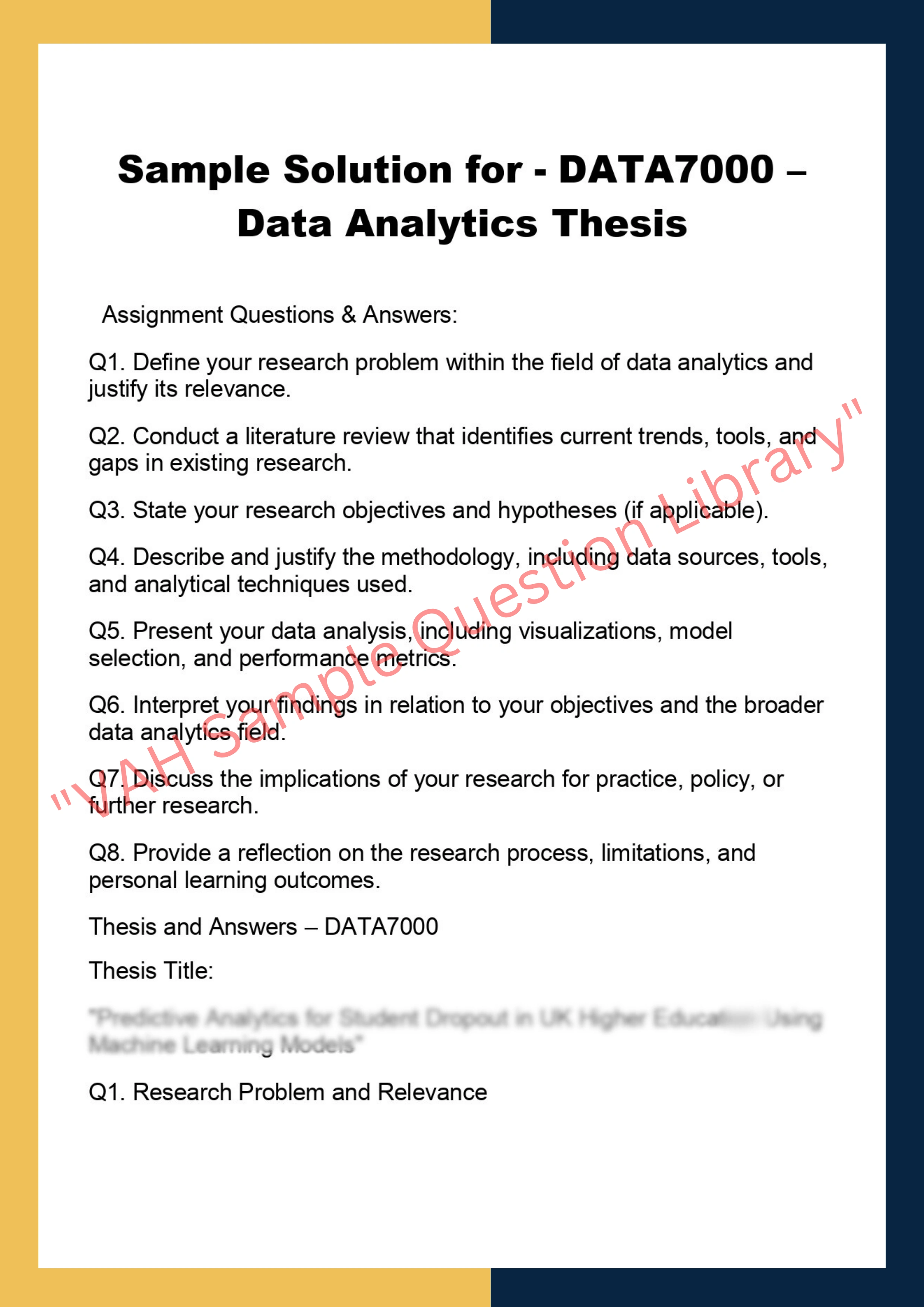 DATA7000 –  Data Analytics Thesis 0