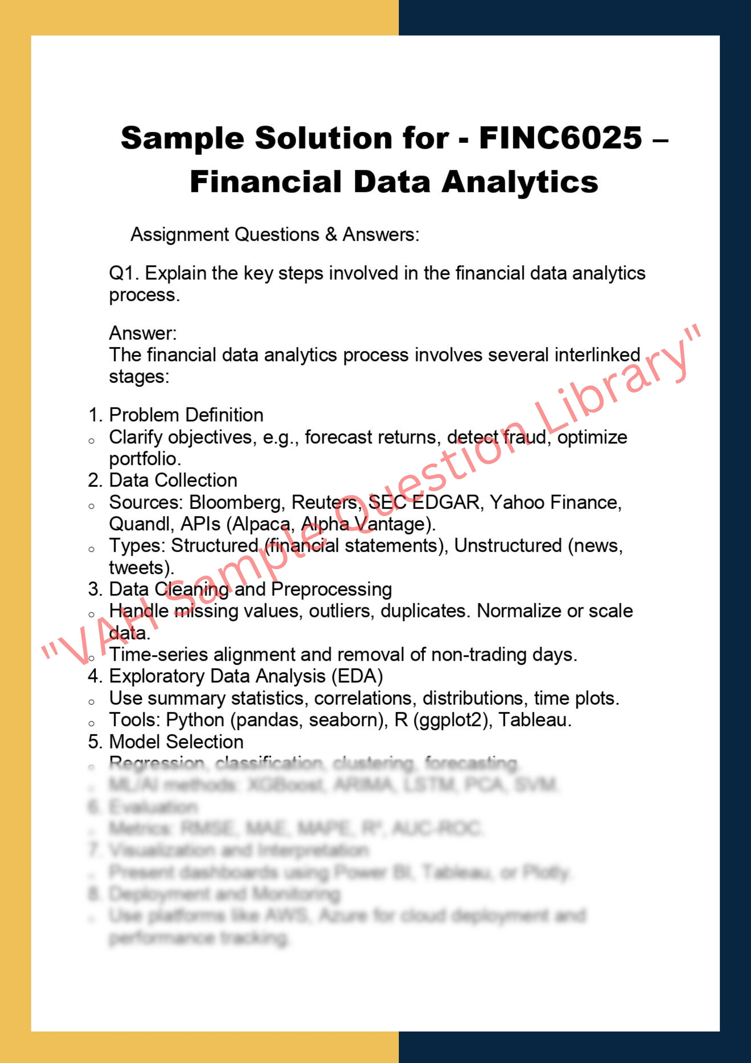 FINC6025 –  Financial Data Analytics 0