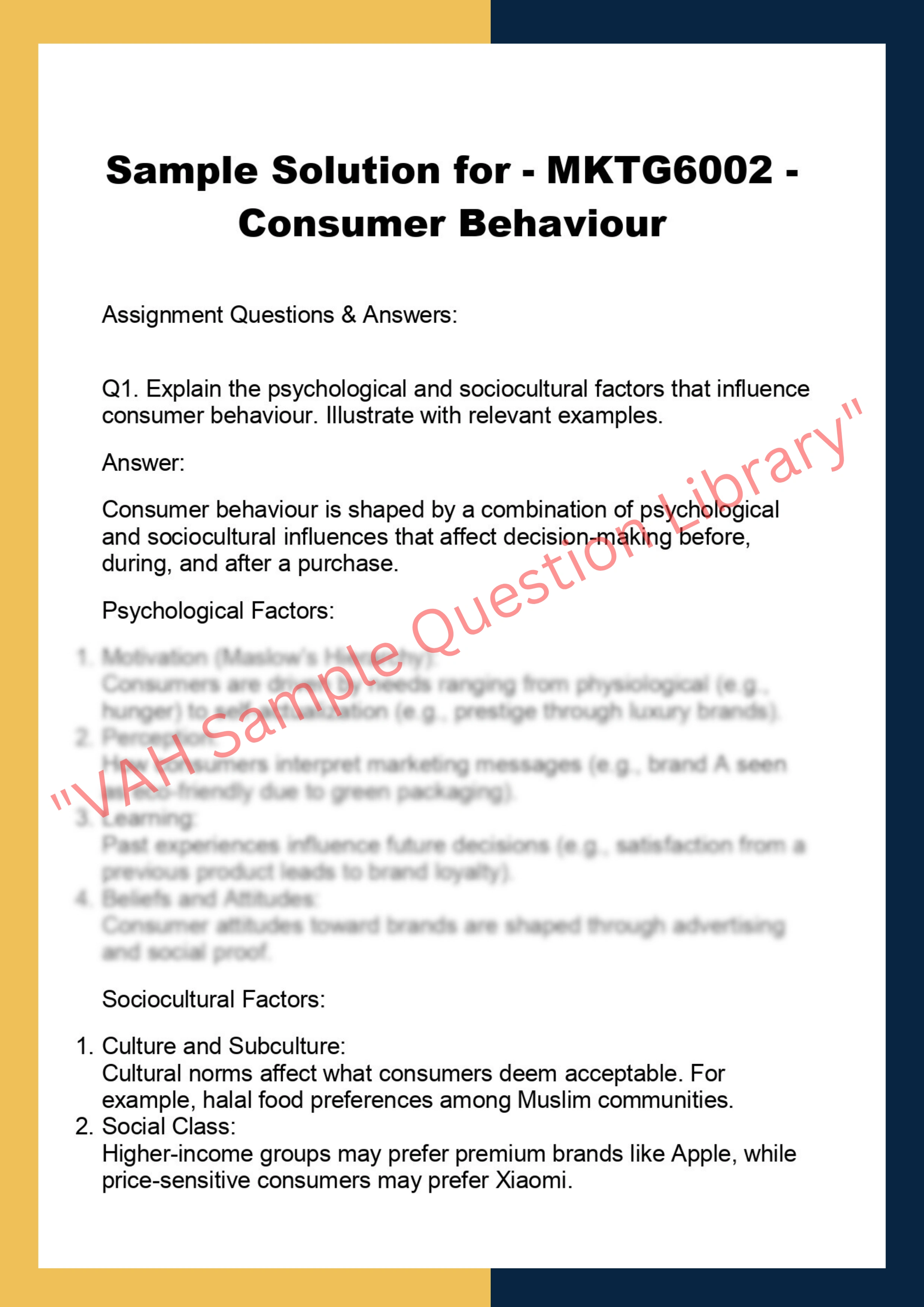 MKTG6002 -  Consumer Behaviour 0