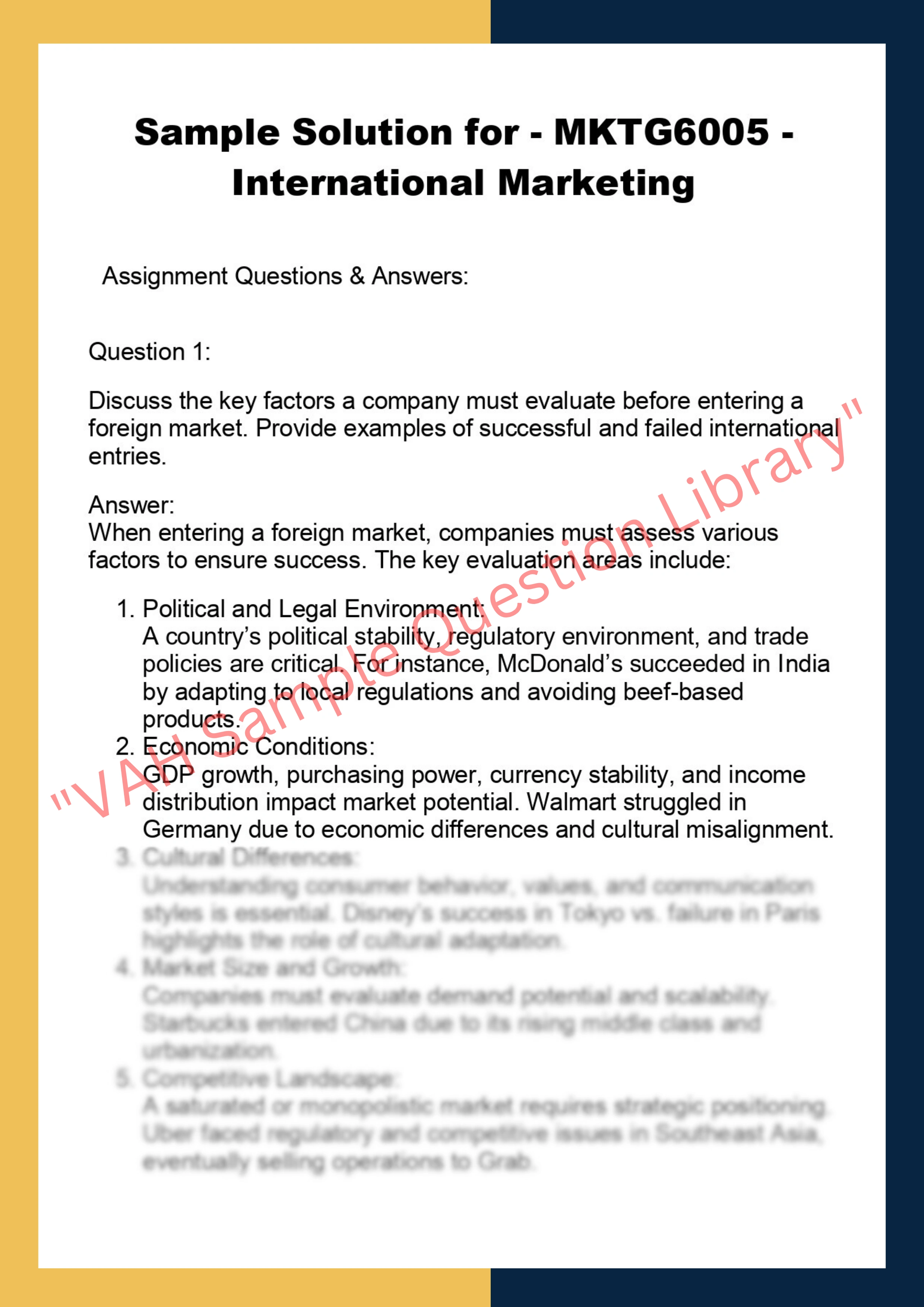 MKTG6005 -  International Marketing 0