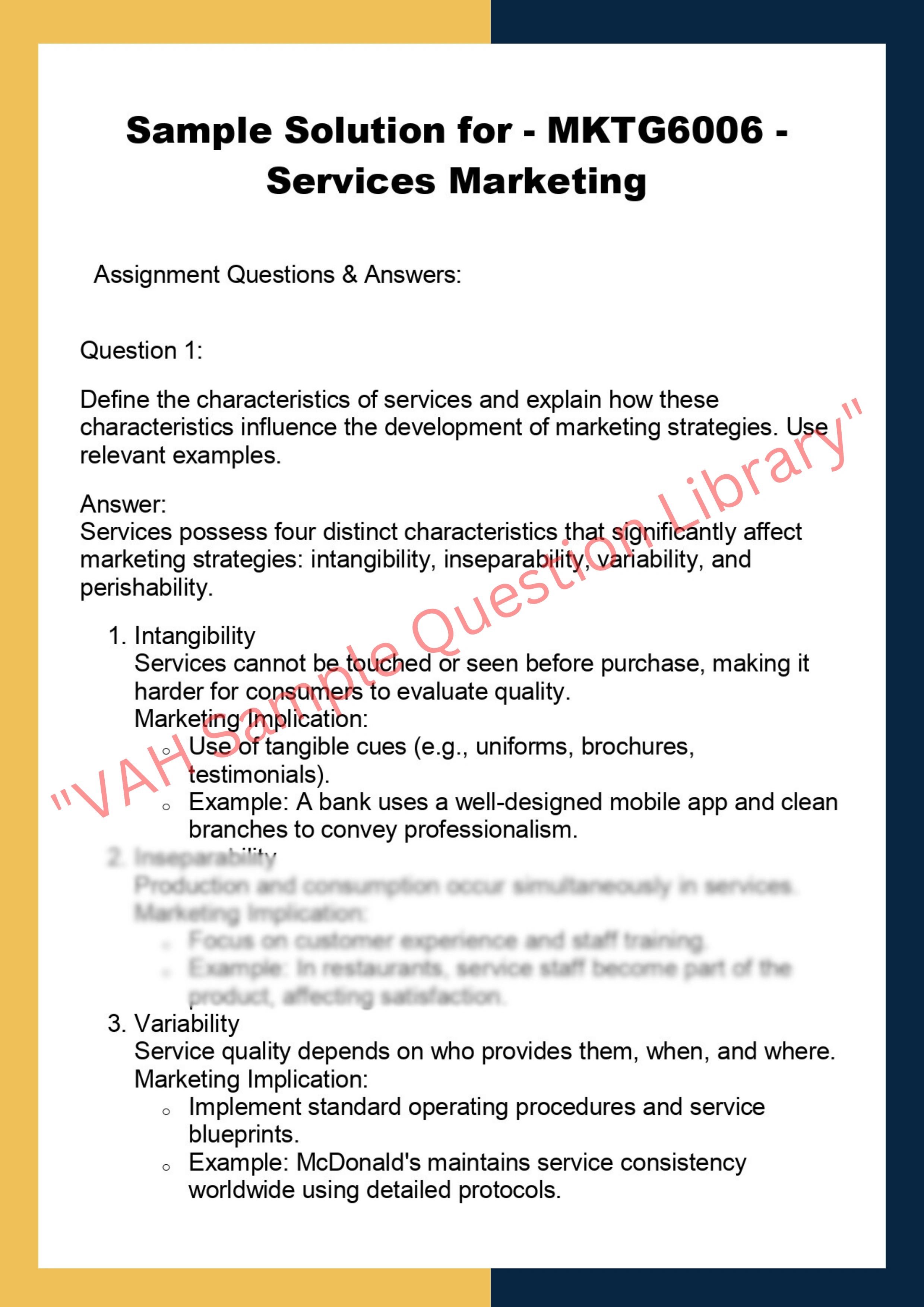 MKTG6006 -  Services Marketing 0
