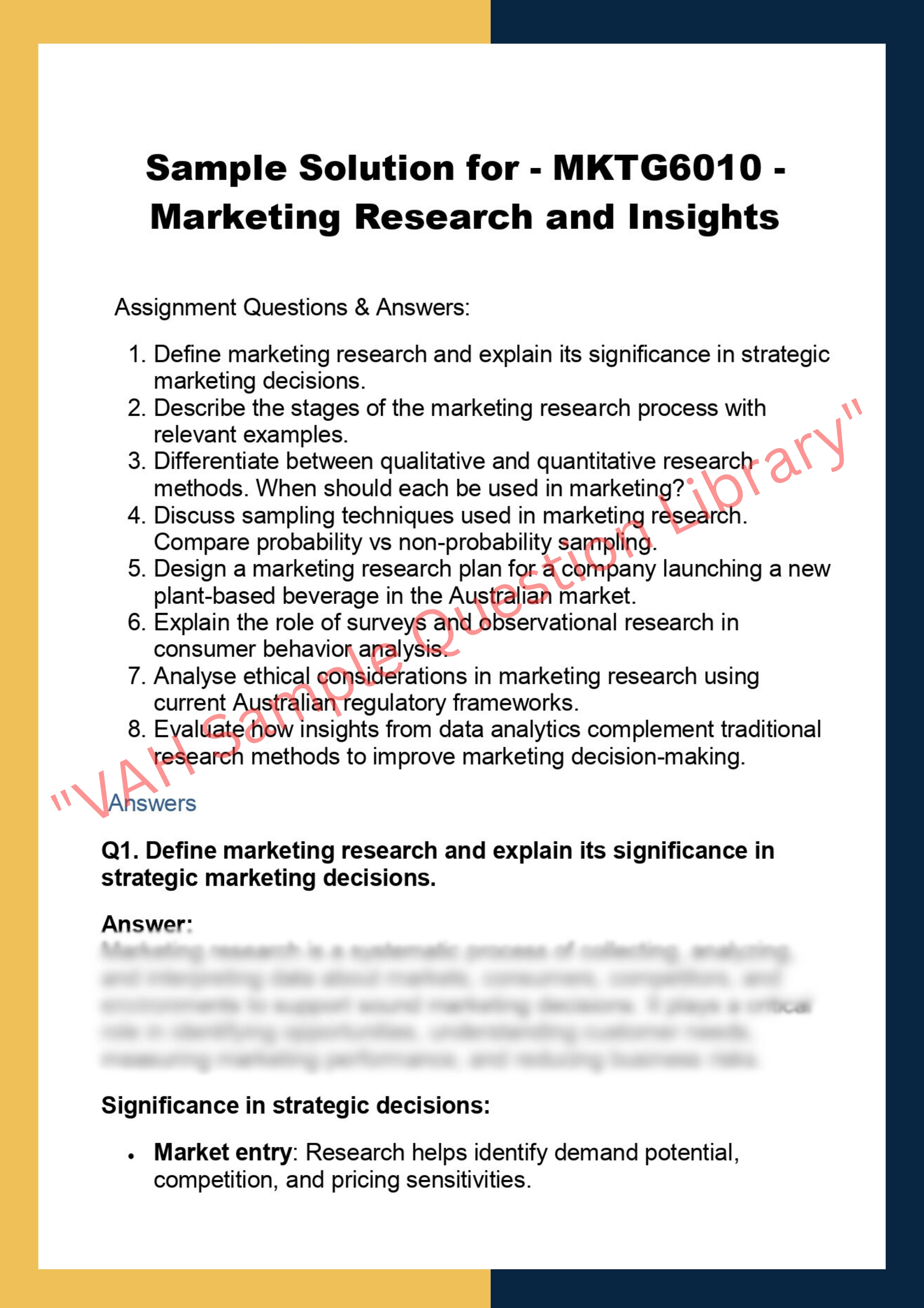 MKTG6010 - Marketing Research and Insights 0