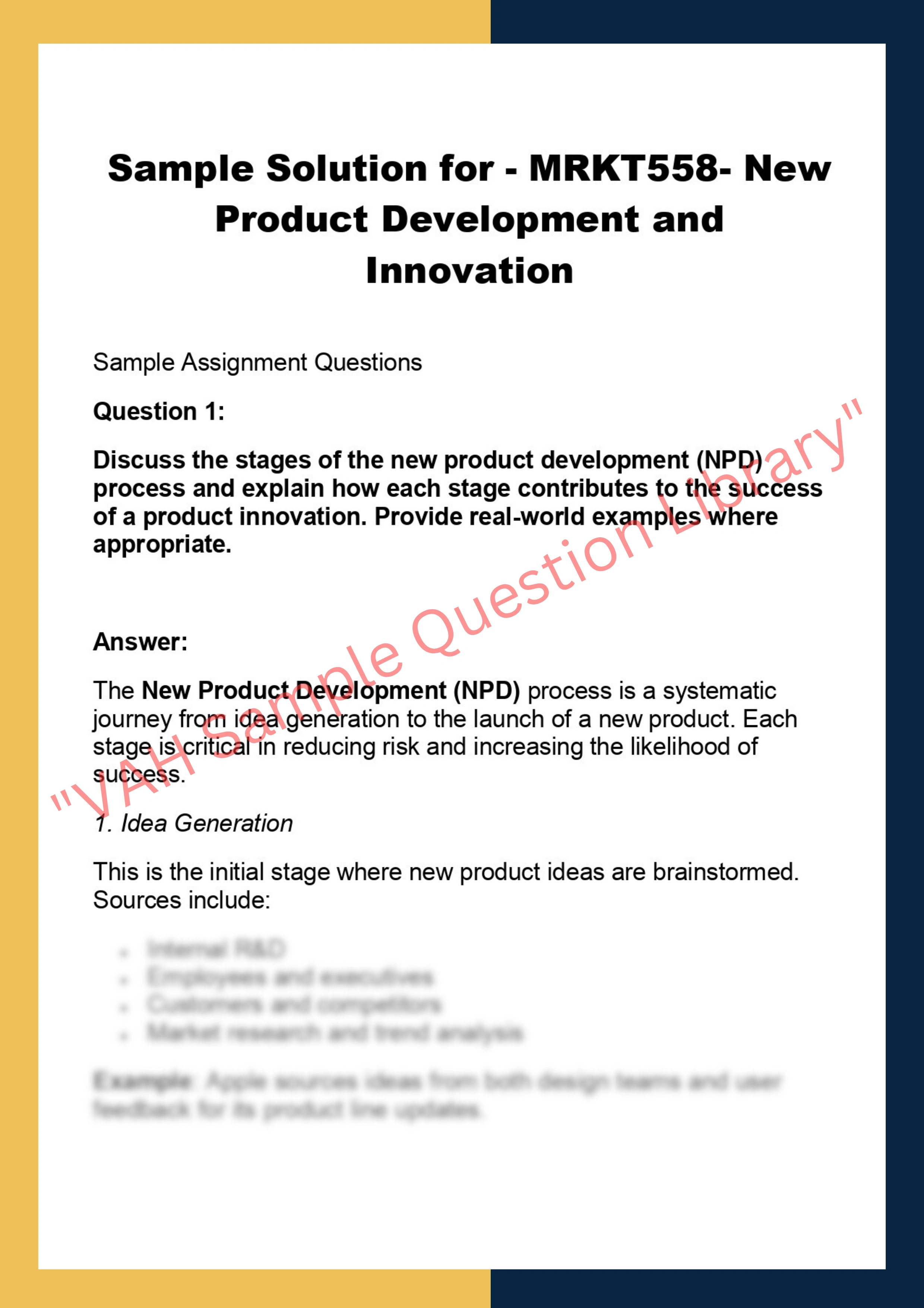 MRKT558- New  Product Development and  Innovation 0