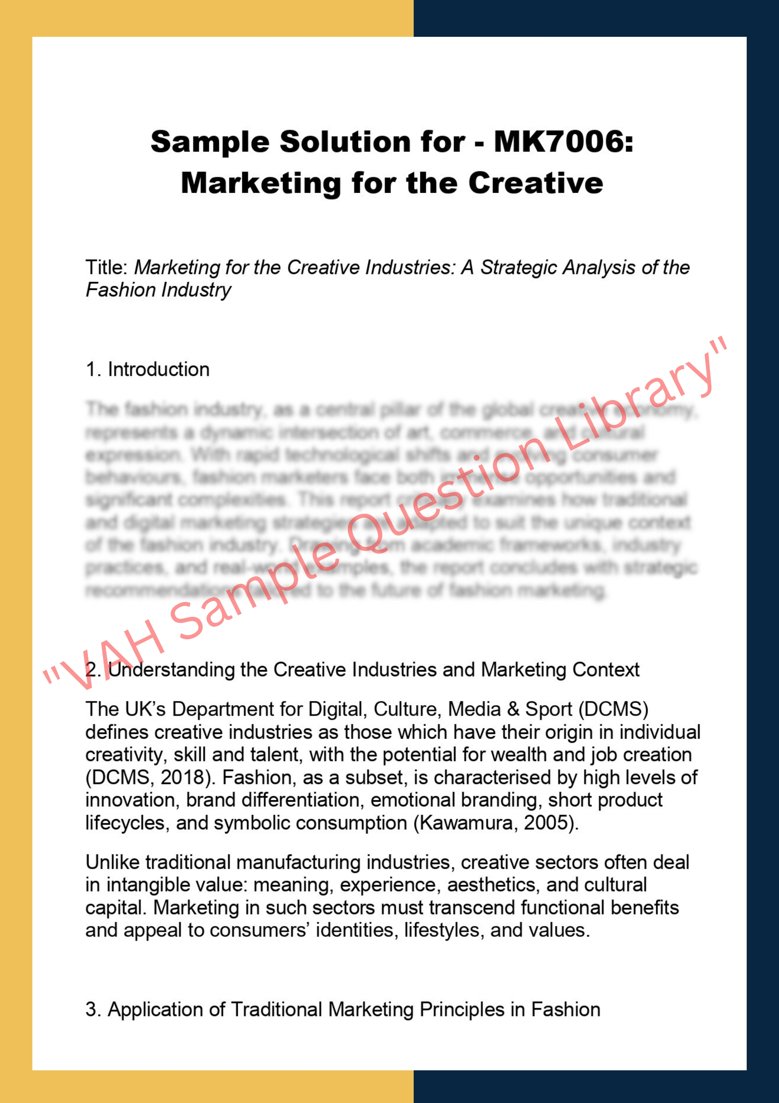 MK7006: Marketing for the Creative 0