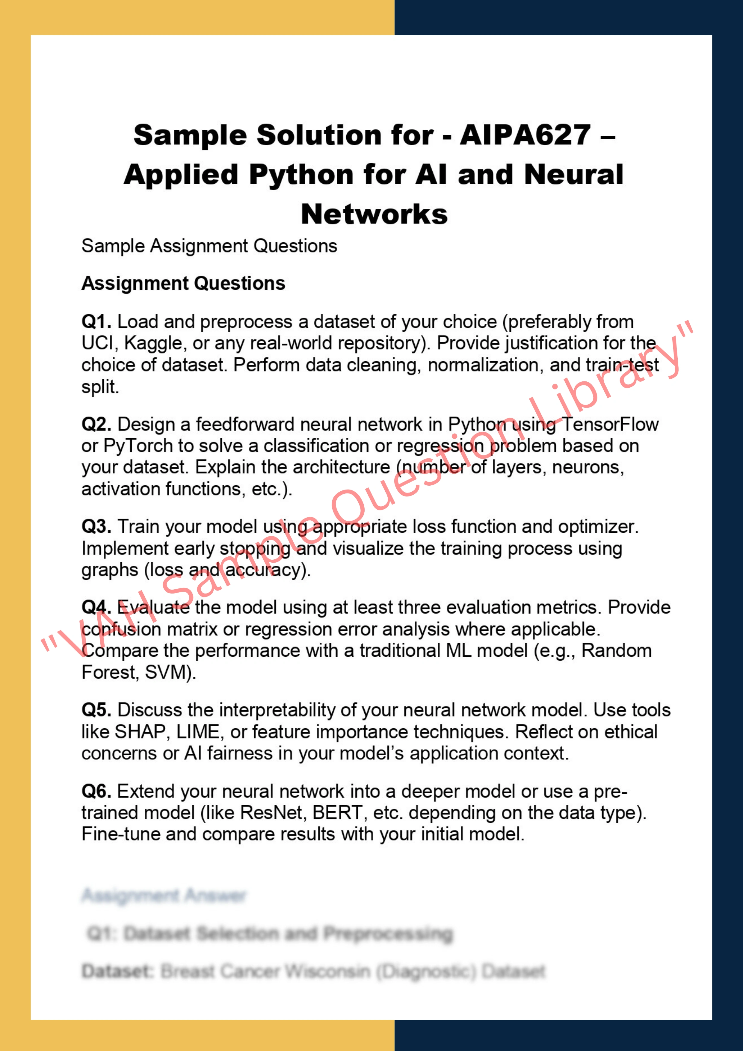 AIPA627 – Applied Python for AI and Neural  Networks 0