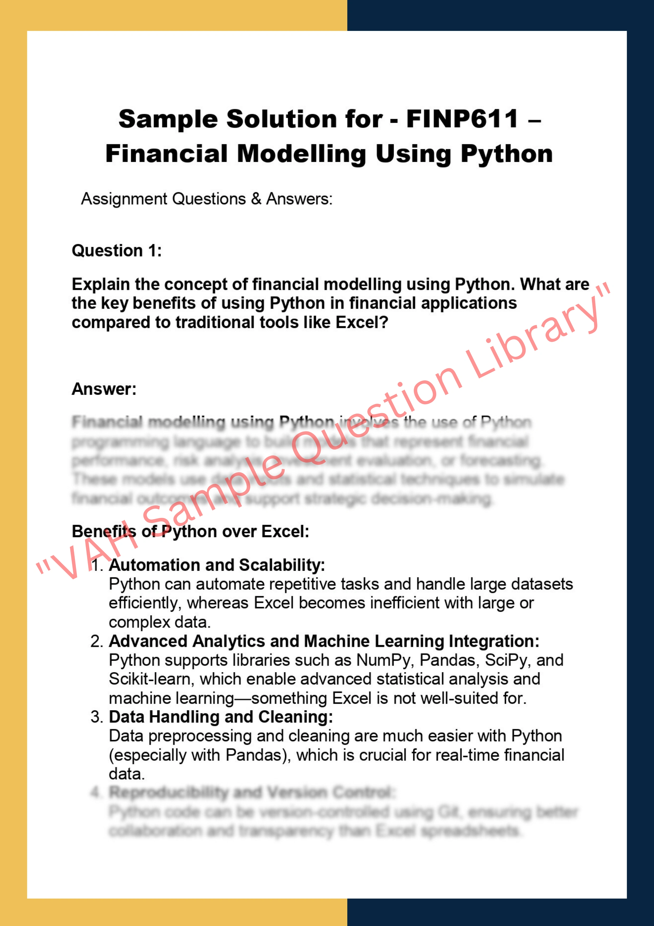 FINP611 – Financial Modelling Using Python 0