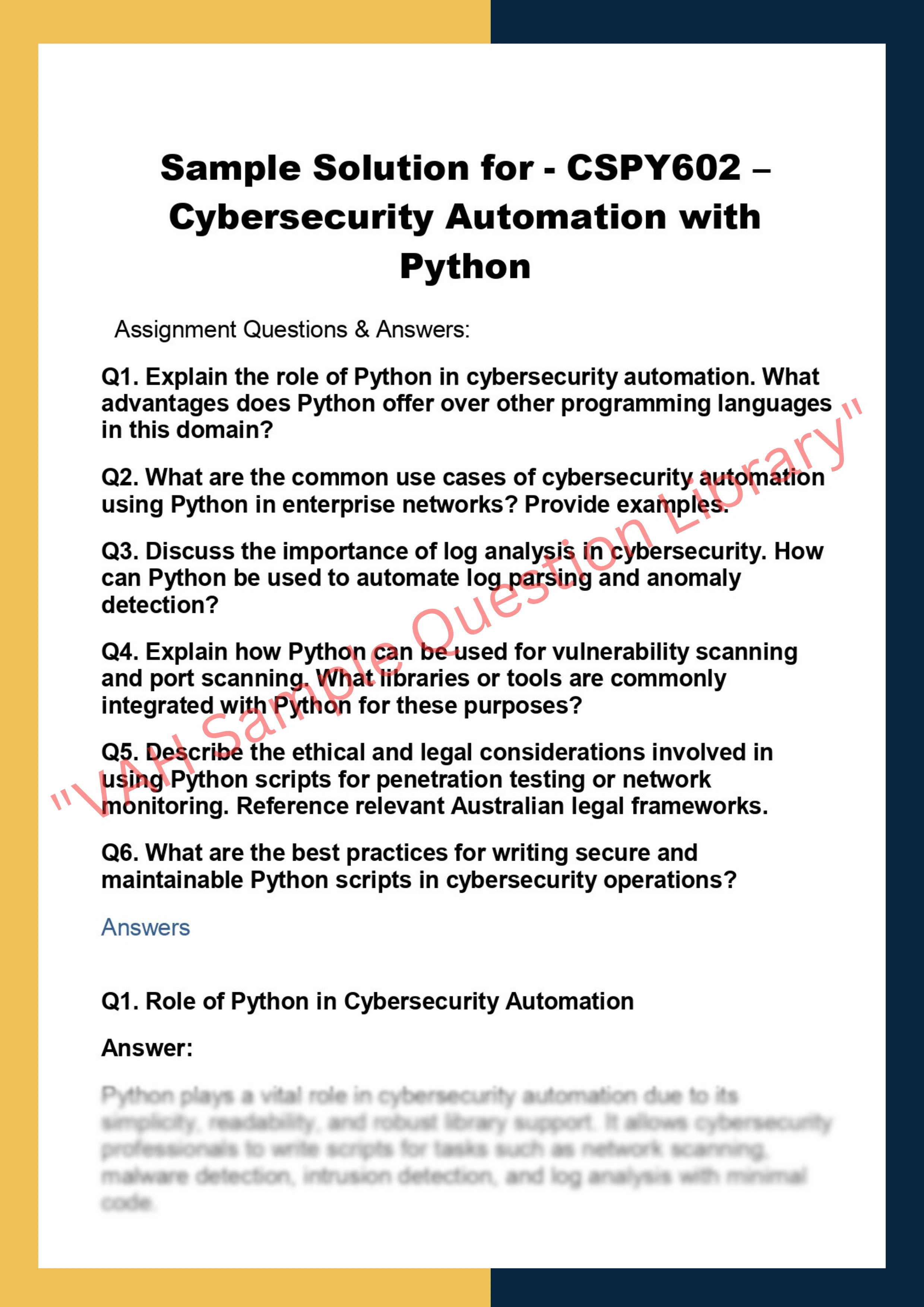 CSPY602 – Cybersecurity Automation with  Python 0