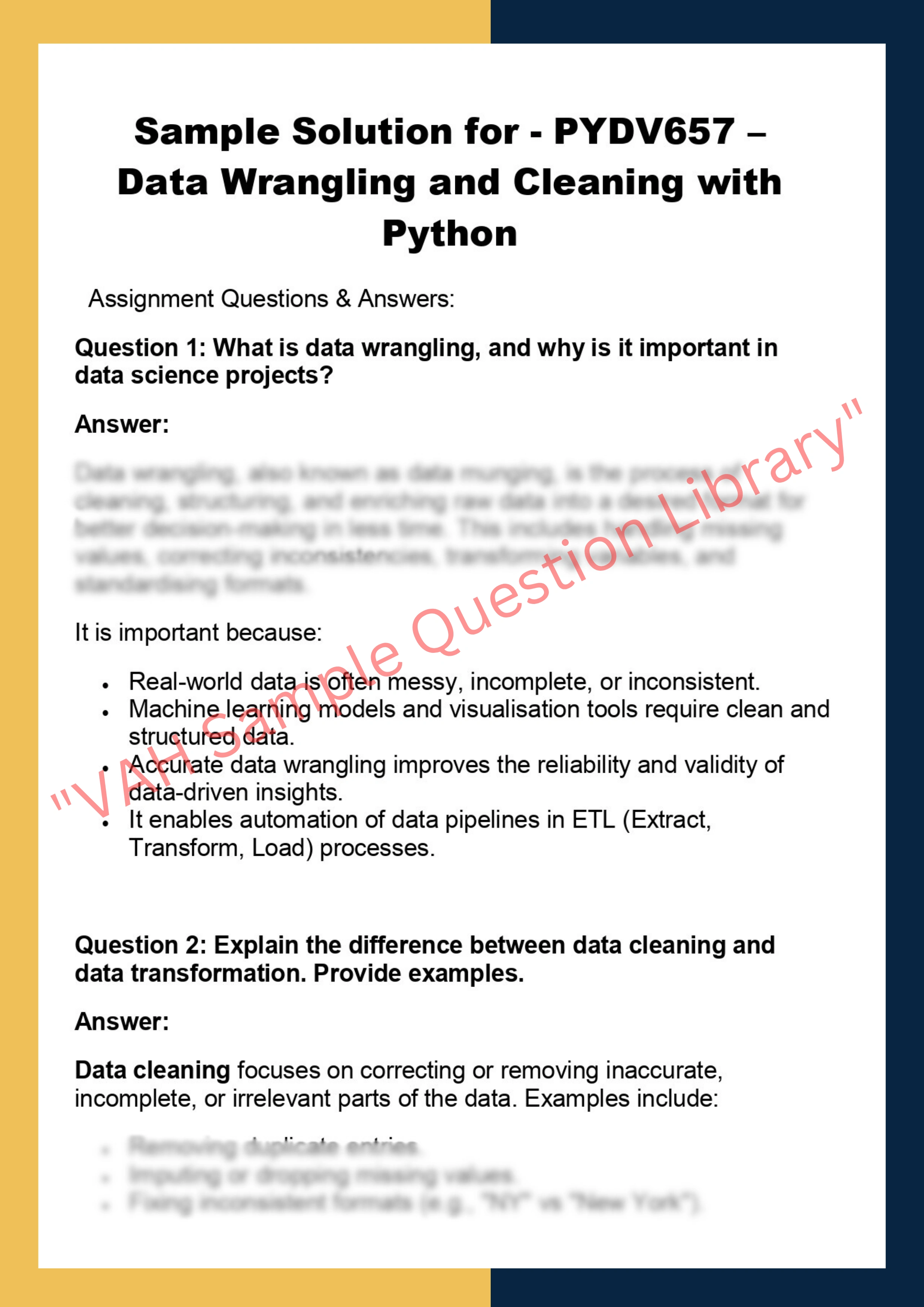 PYDV657 – Data Wrangling and Cleaning with  Python 0