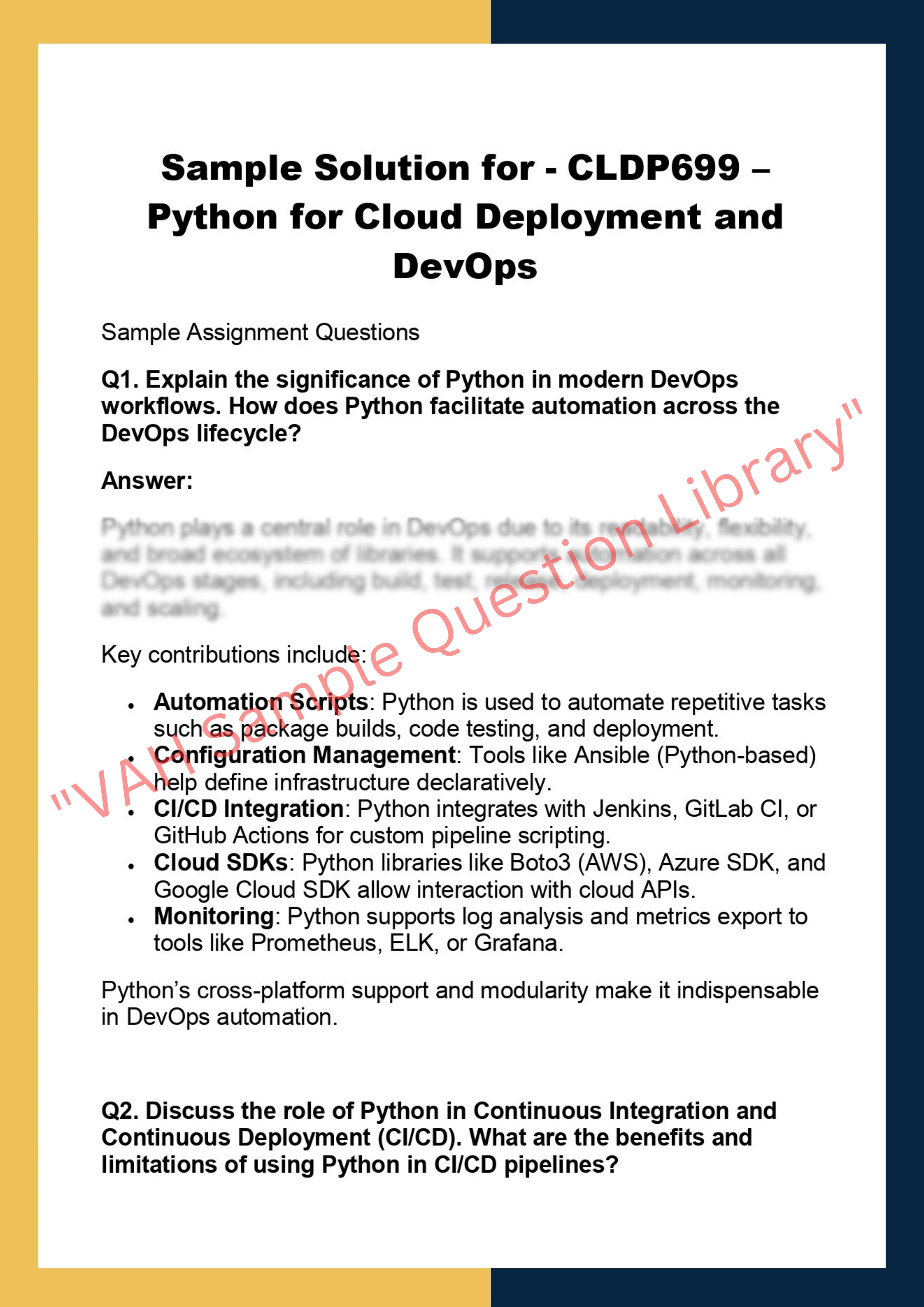CLDP699 – Python for Cloud Deployment and  DevOps 0