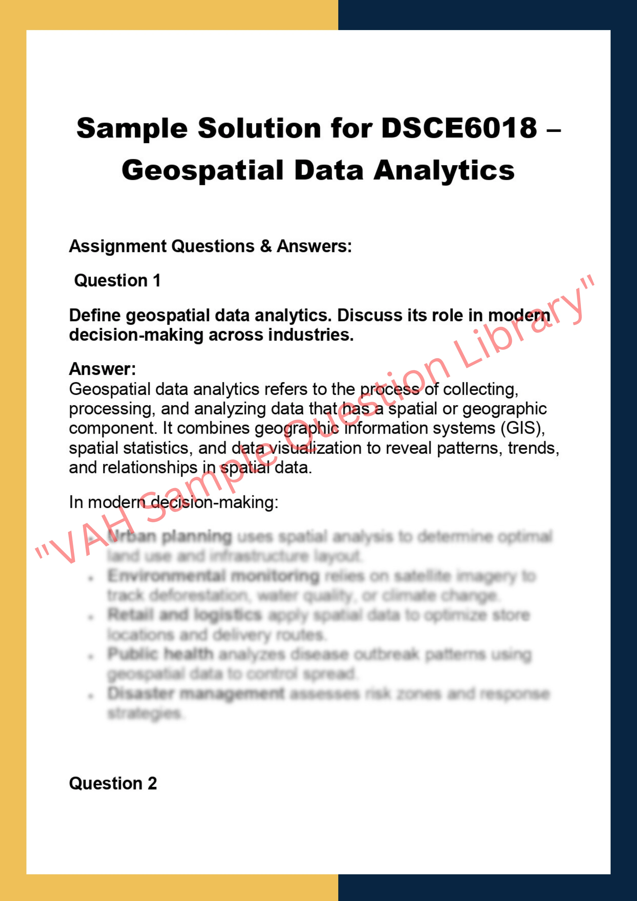DSCE6018 – Geospatial Data Analytics 0