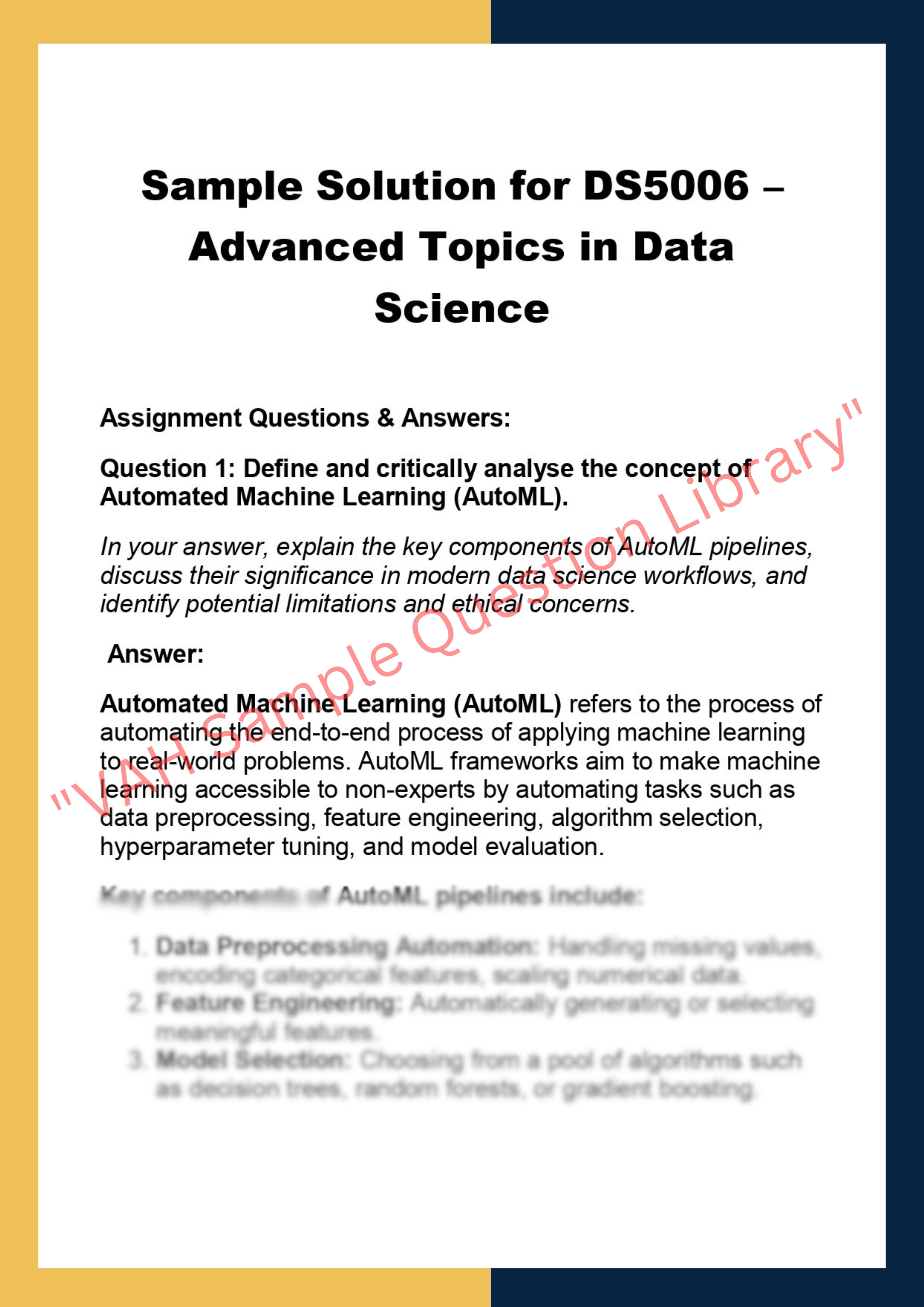 DS5006 – Advanced Topics in Data  Science 0