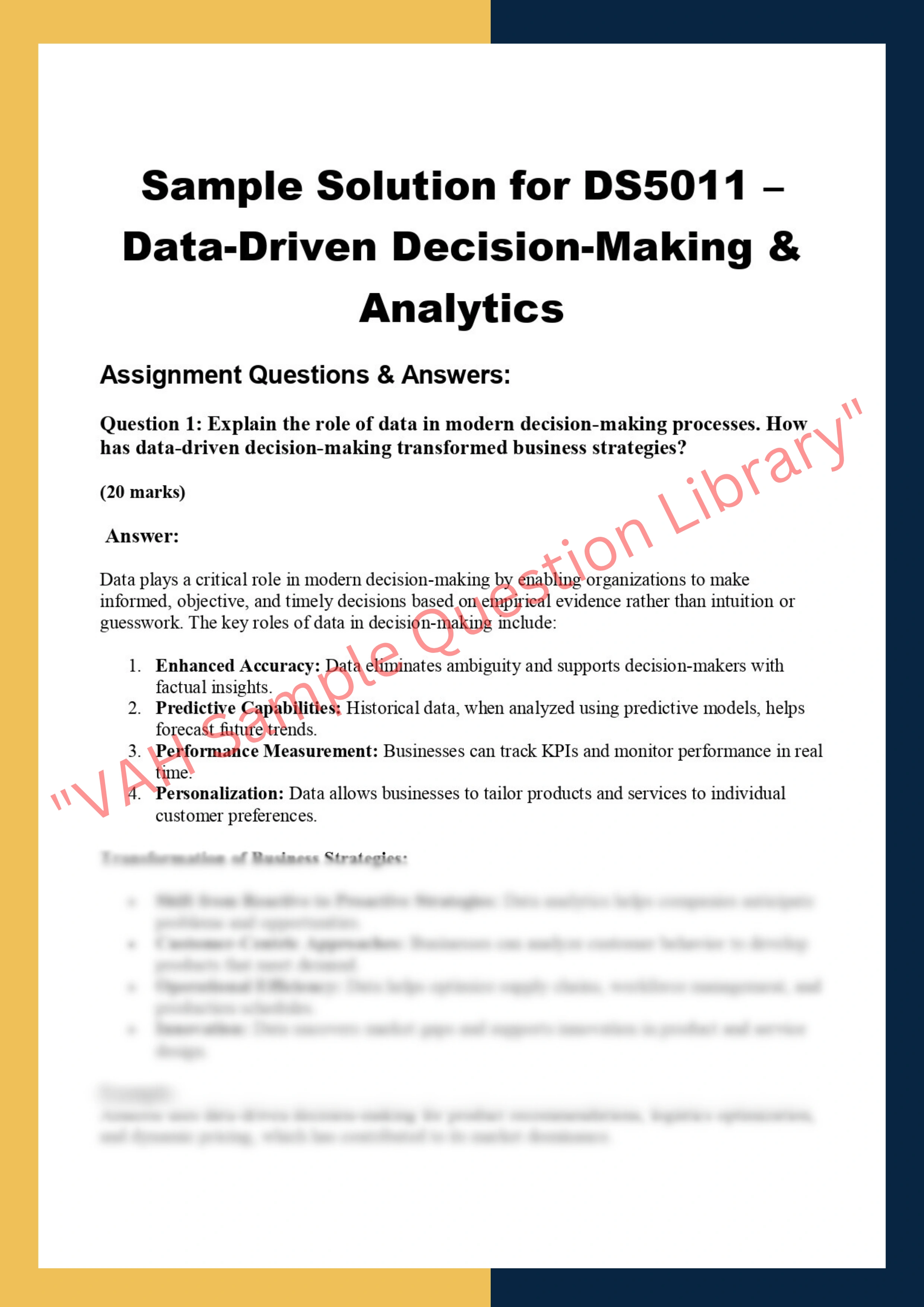 Data-Driven Decision-Making &  Analytics 0