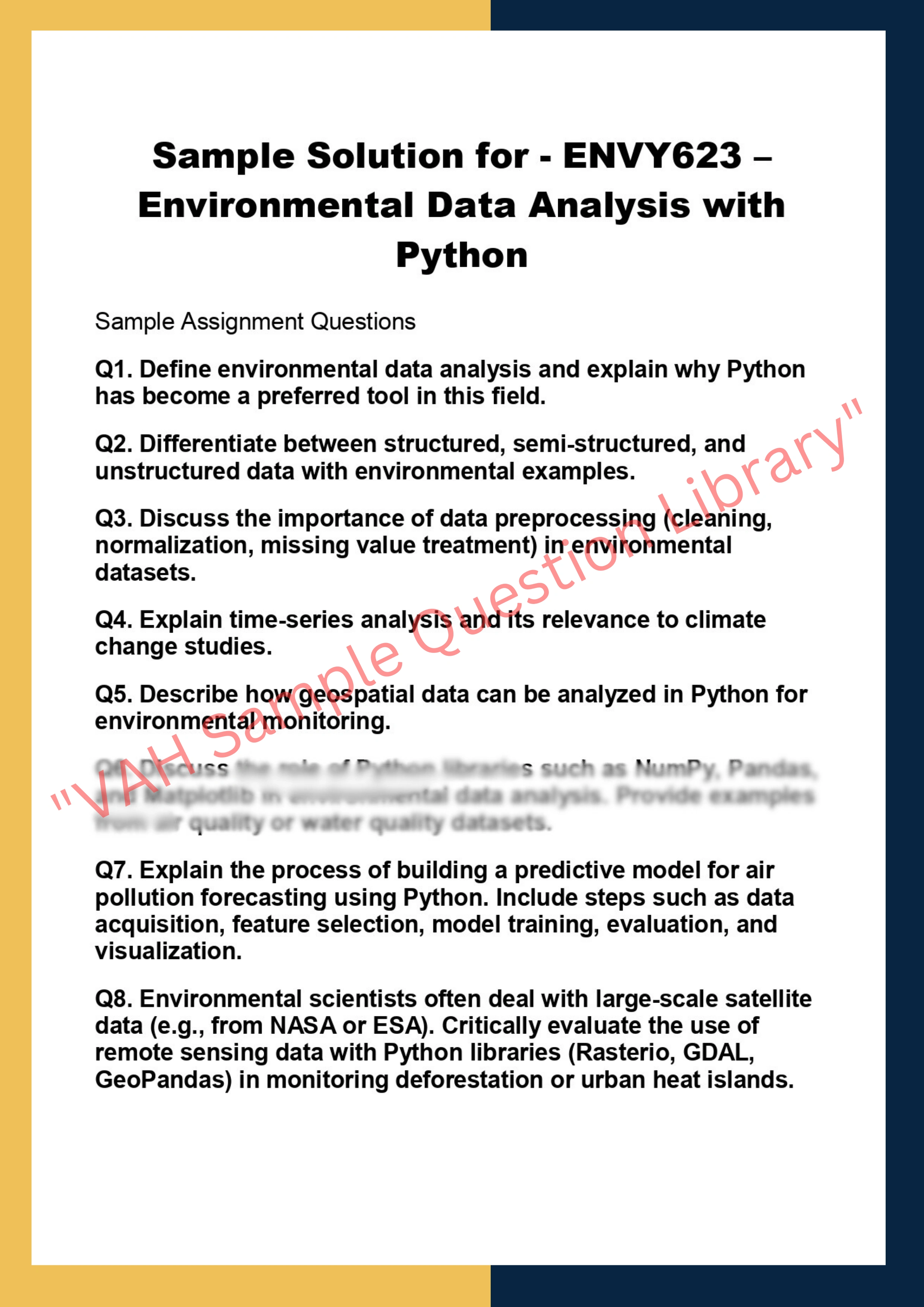 ENVY623 – Environmental Data Analysis with  Python 0