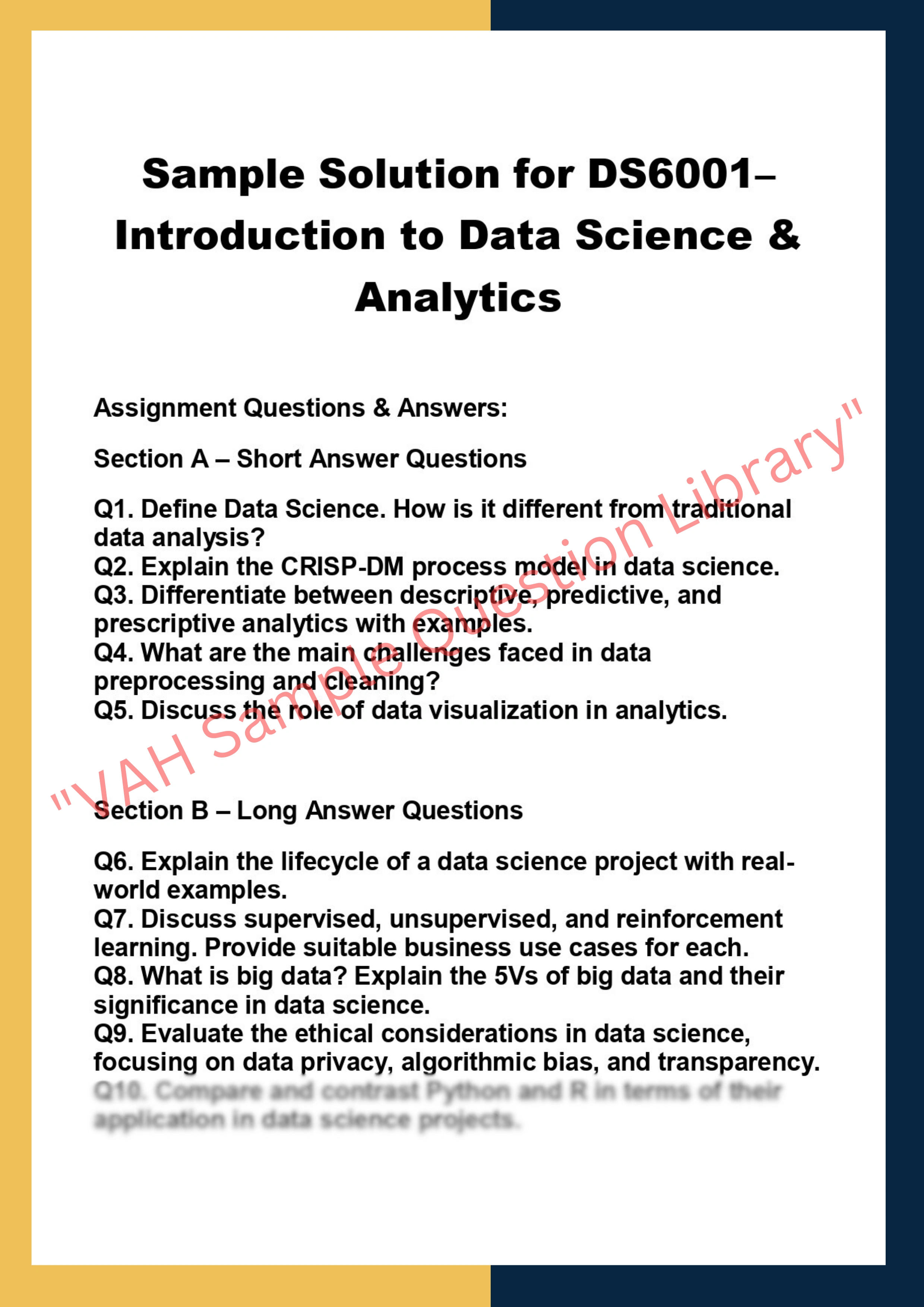 DS6001– Introduction to Data Science &  Analytics 0