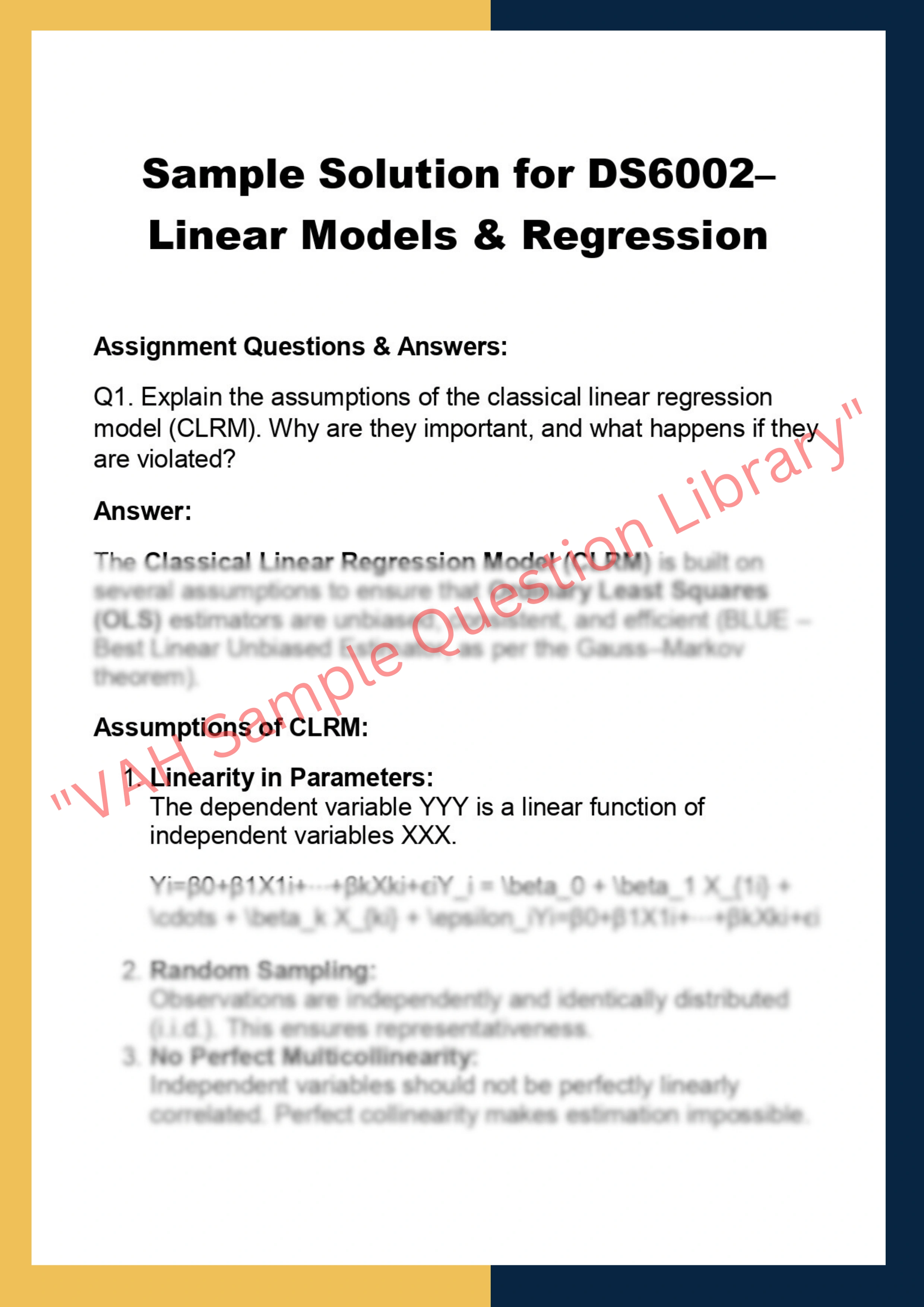 DS6002– Linear Models & Regression 0