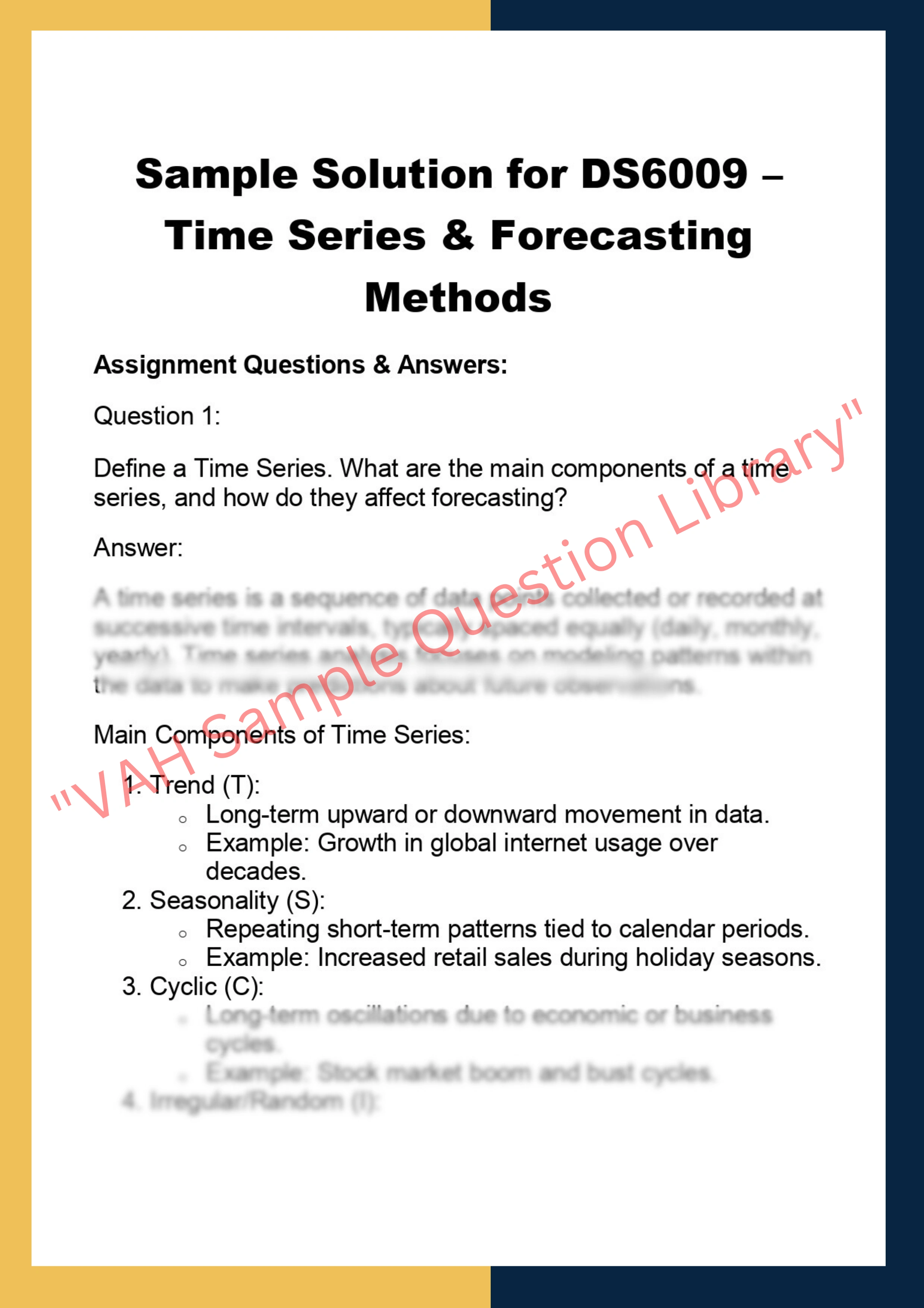 DS6009 – Time Series & Forecasting  Methods 0