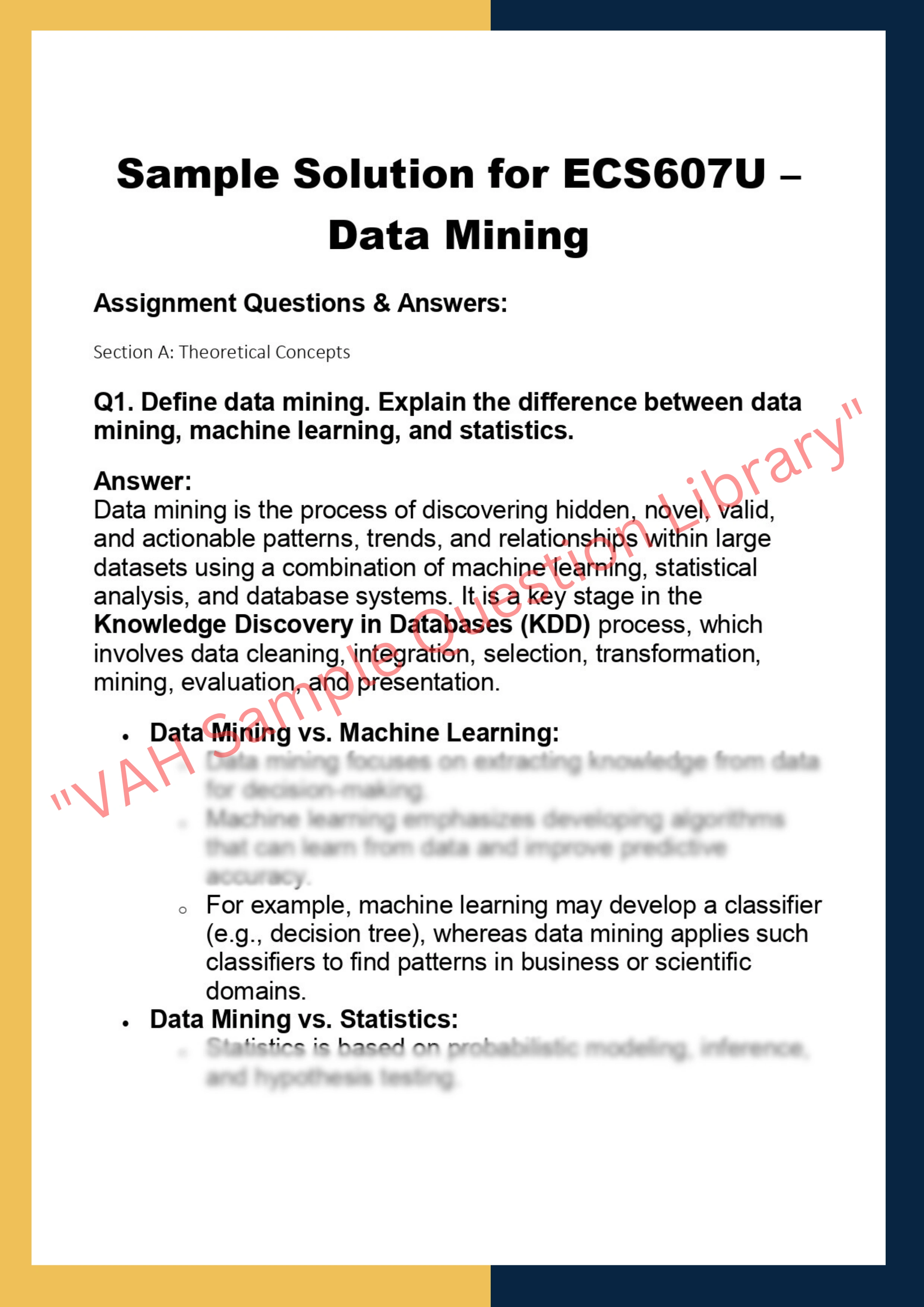 ECS607U –  Data Mining 0