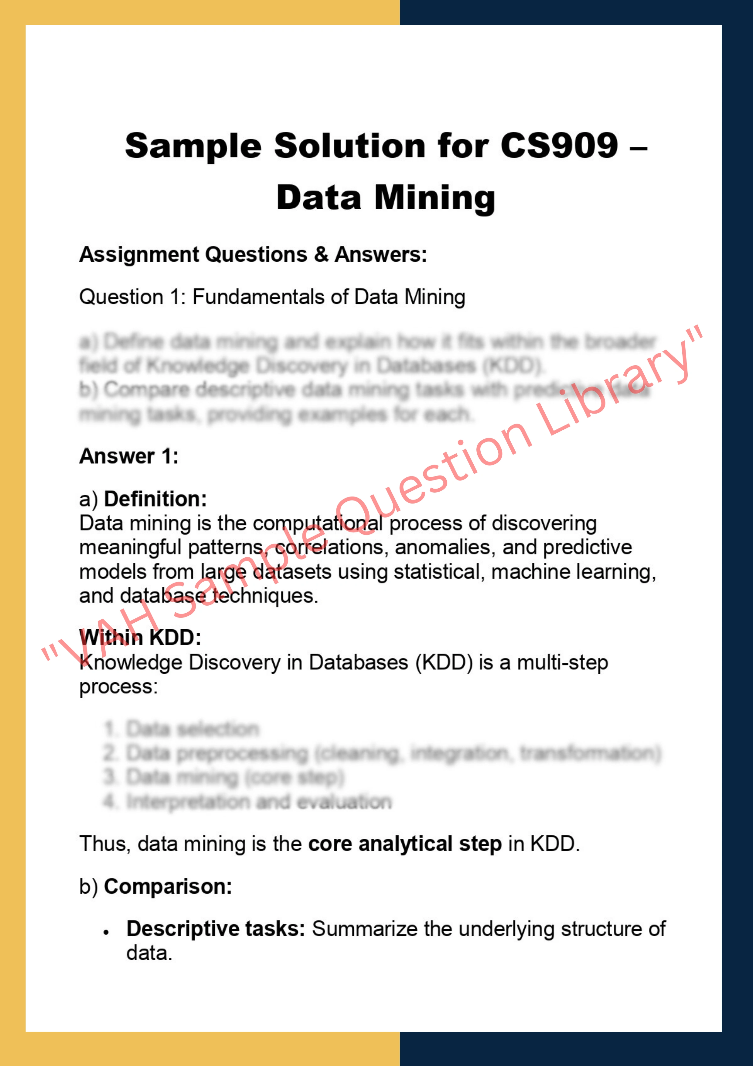 CS909 –  Data Mining 0