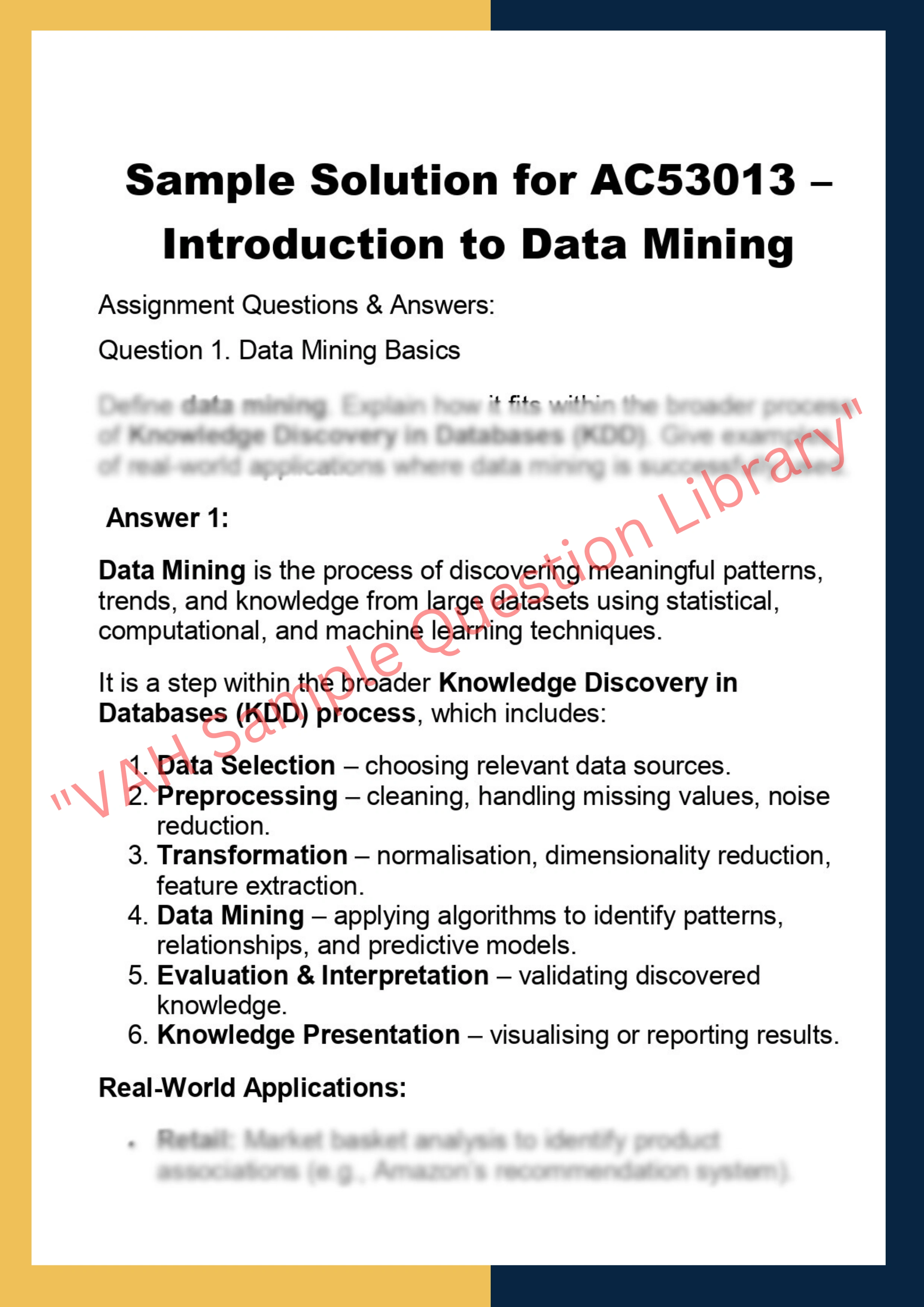 AC53013 – Introduction to Data Mining 0