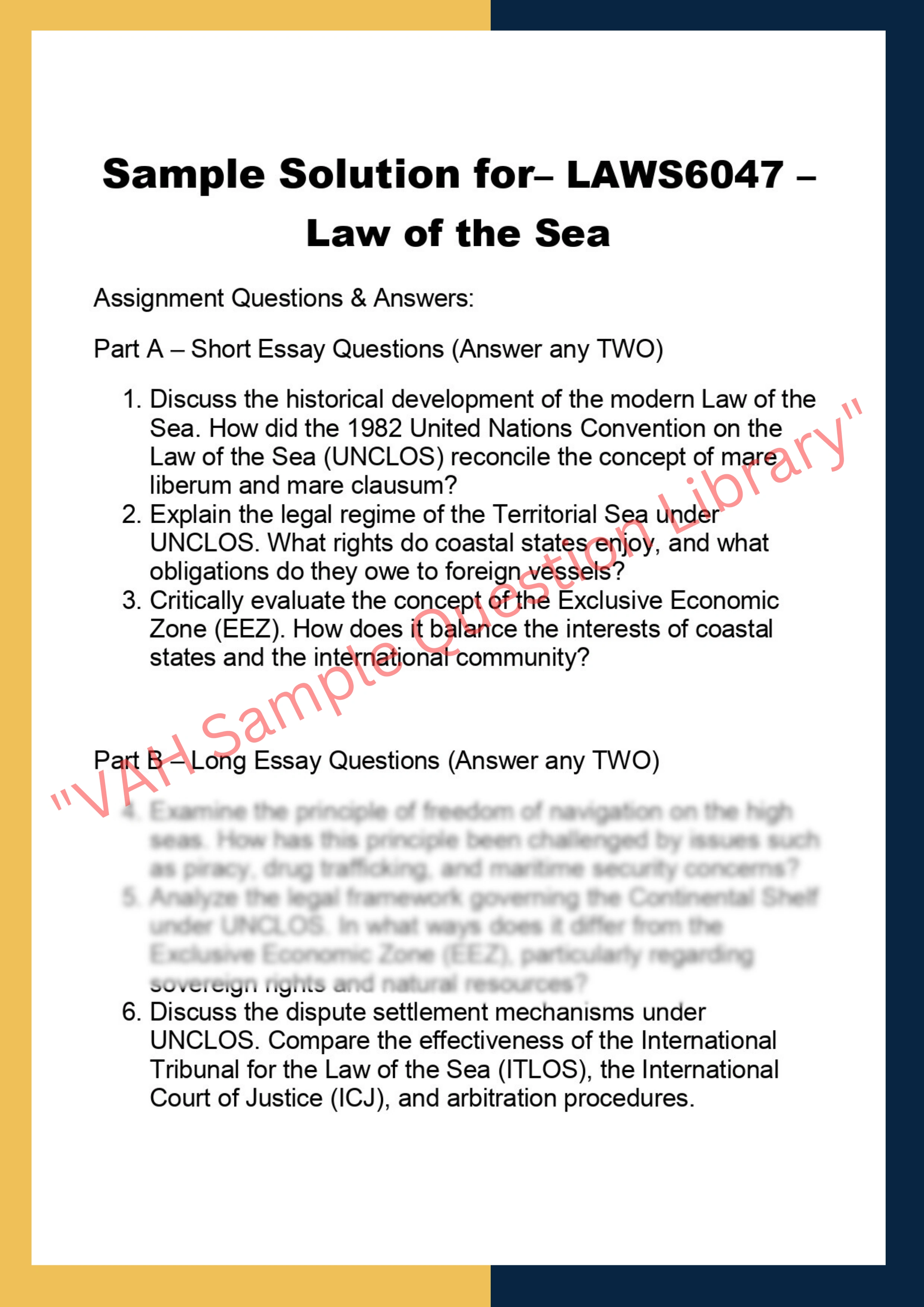 LAWS6047 –  Law of the Sea 0