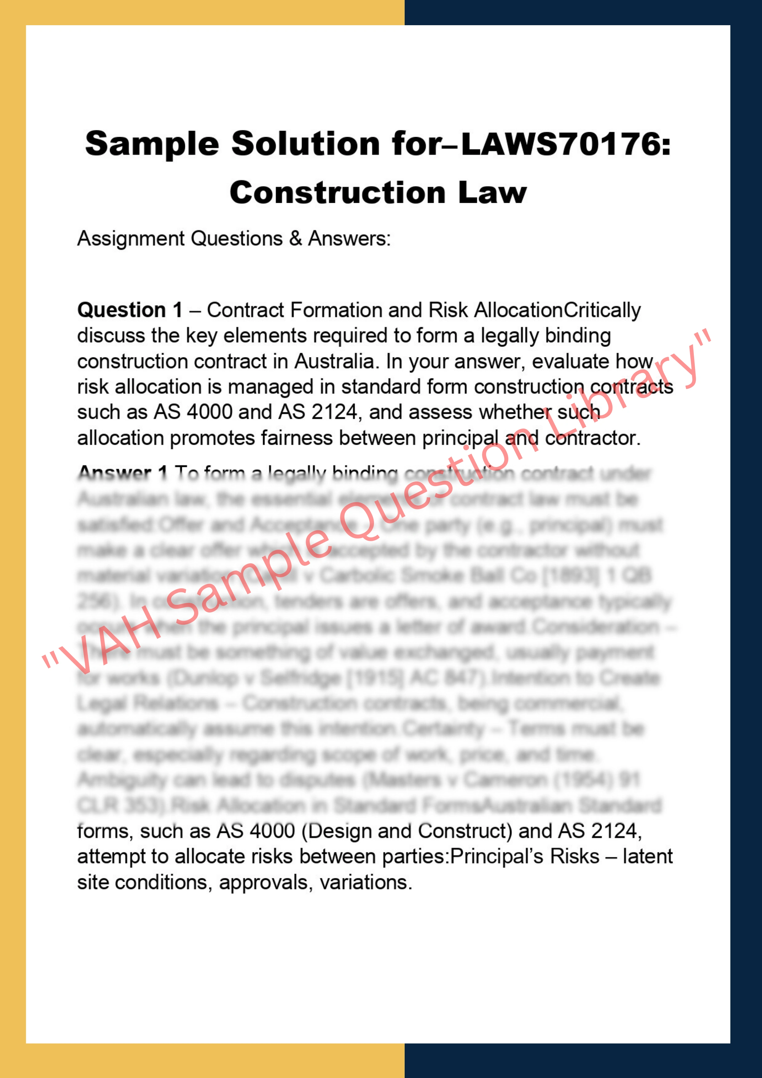 LAWS70176:  Construction Law 0