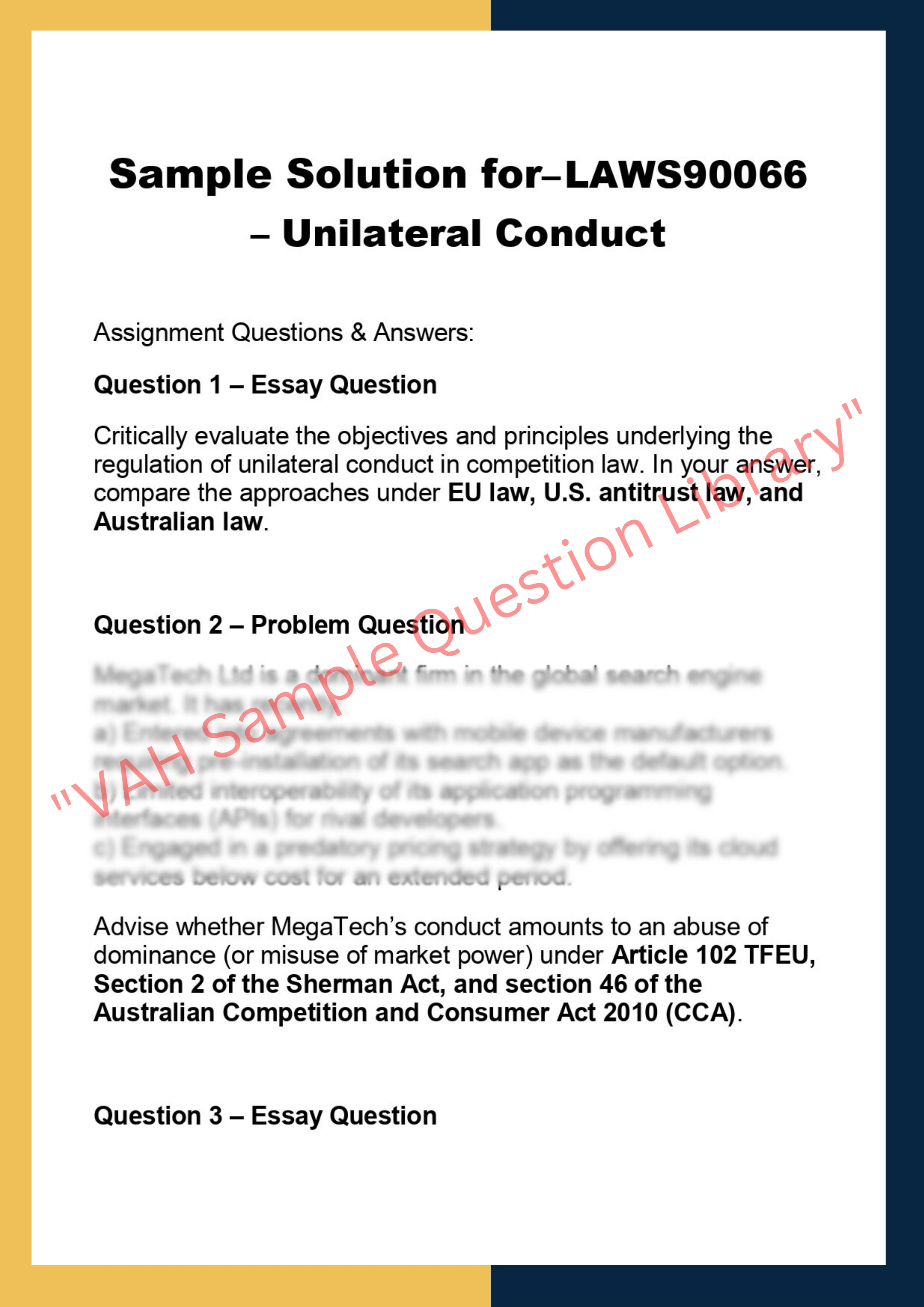LAWS90066  – Unilateral Conduct 0