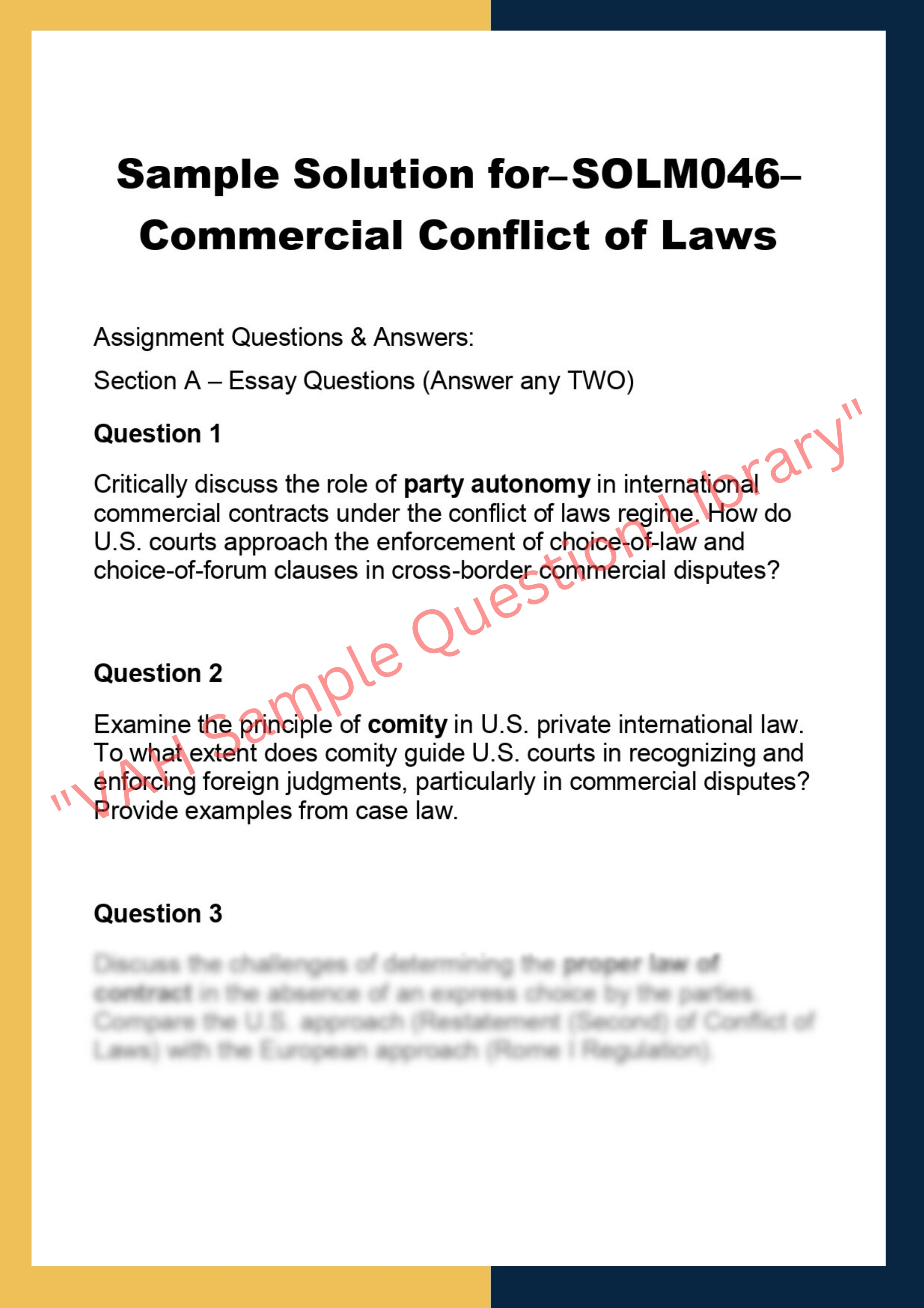 SOLM046– Commercial Conflict of Laws 0