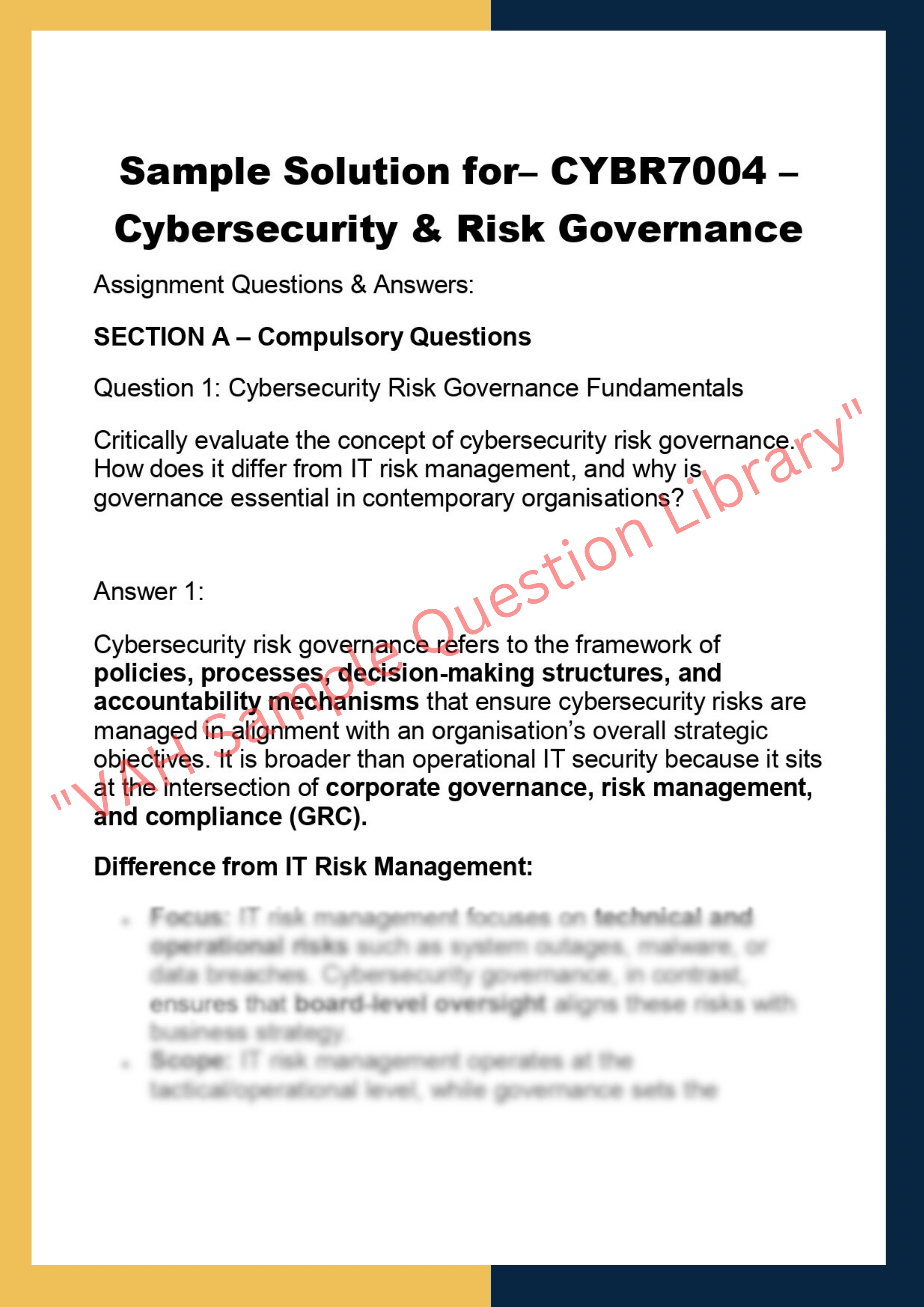 CYBR7004 – Cybersecurity & Risk Governance 0
