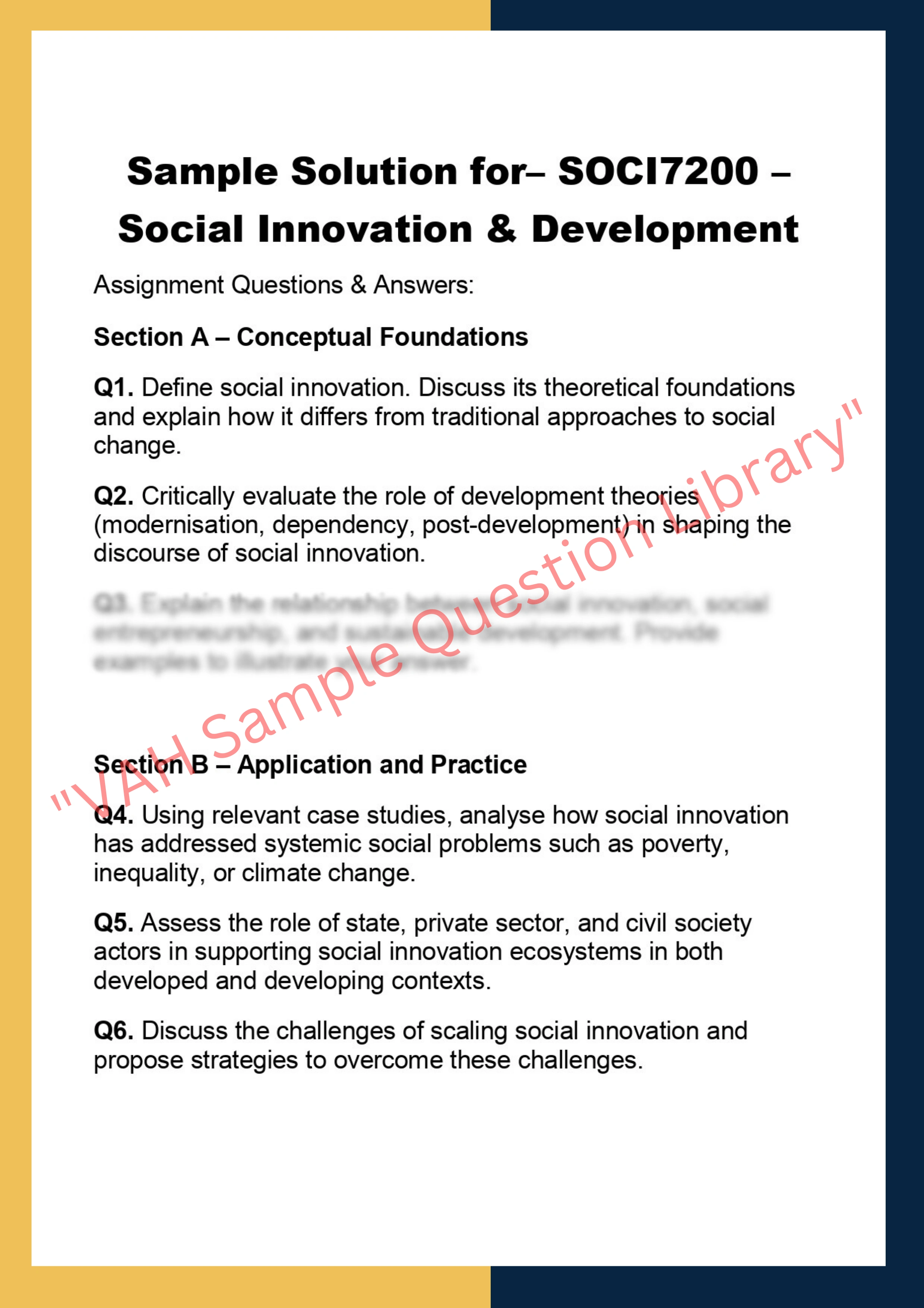 SOCI7200 – Social Innovation & Development 0