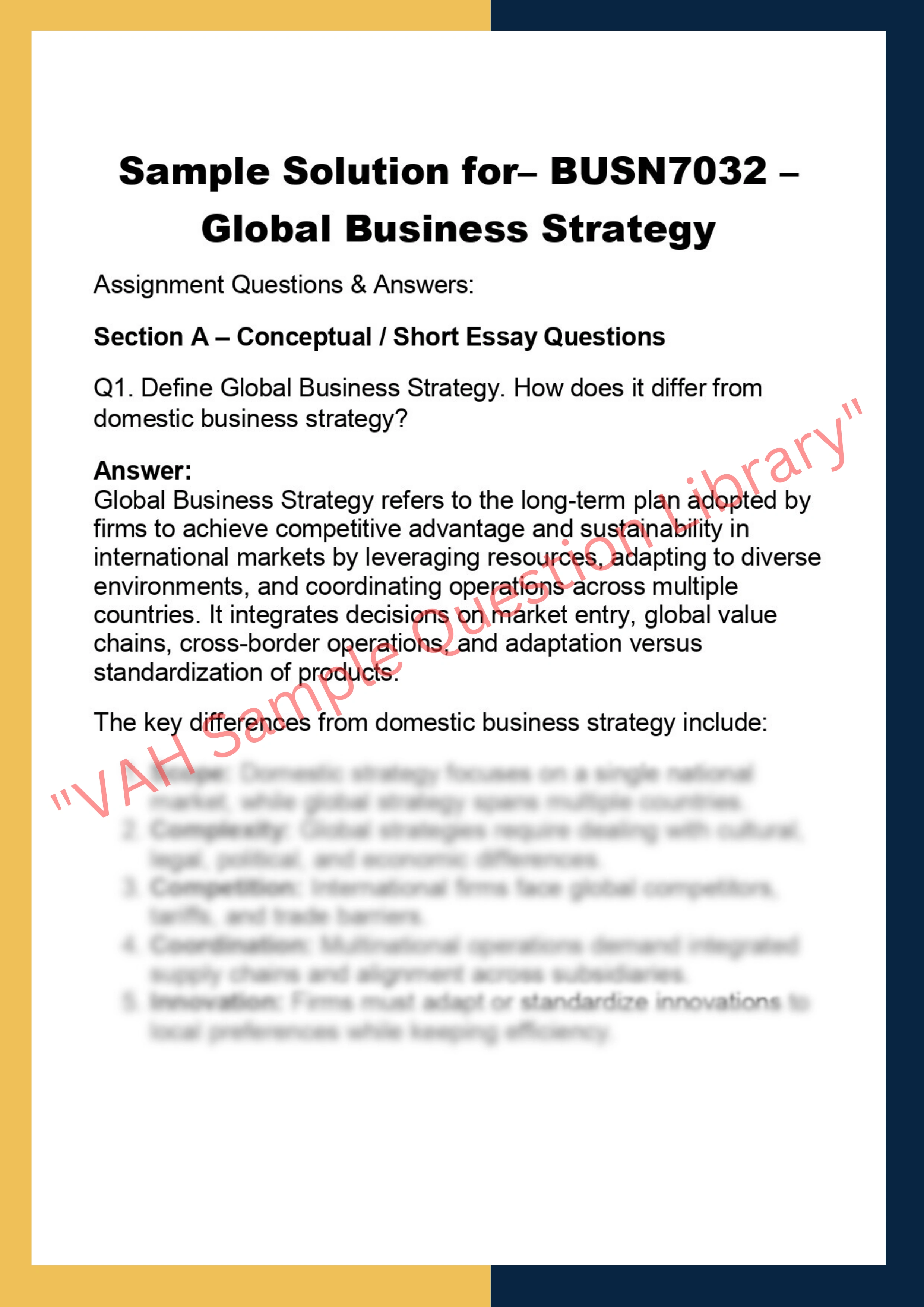 BUSN7032 –  Global Business Strategy 0