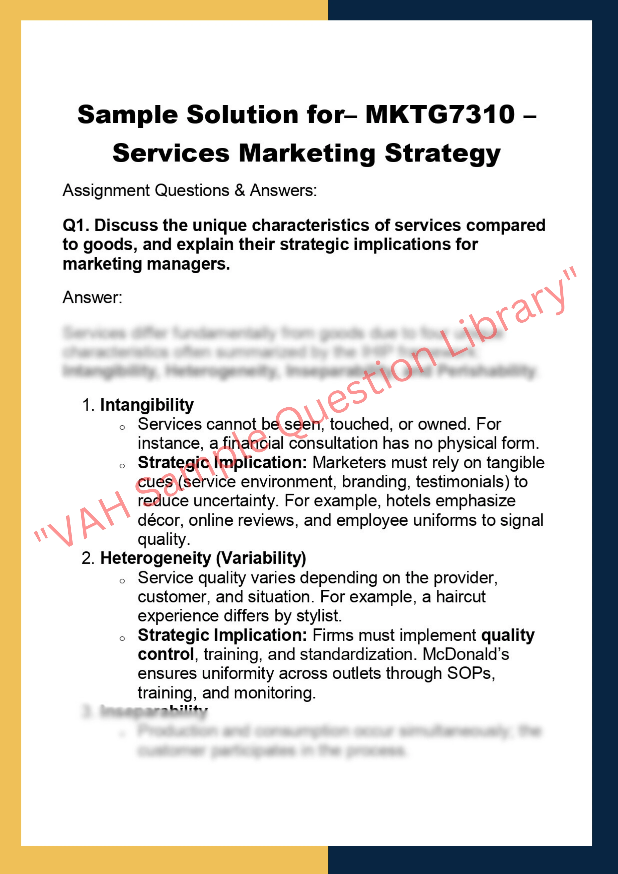 MKTG7310 – Services Marketing Strategy 0