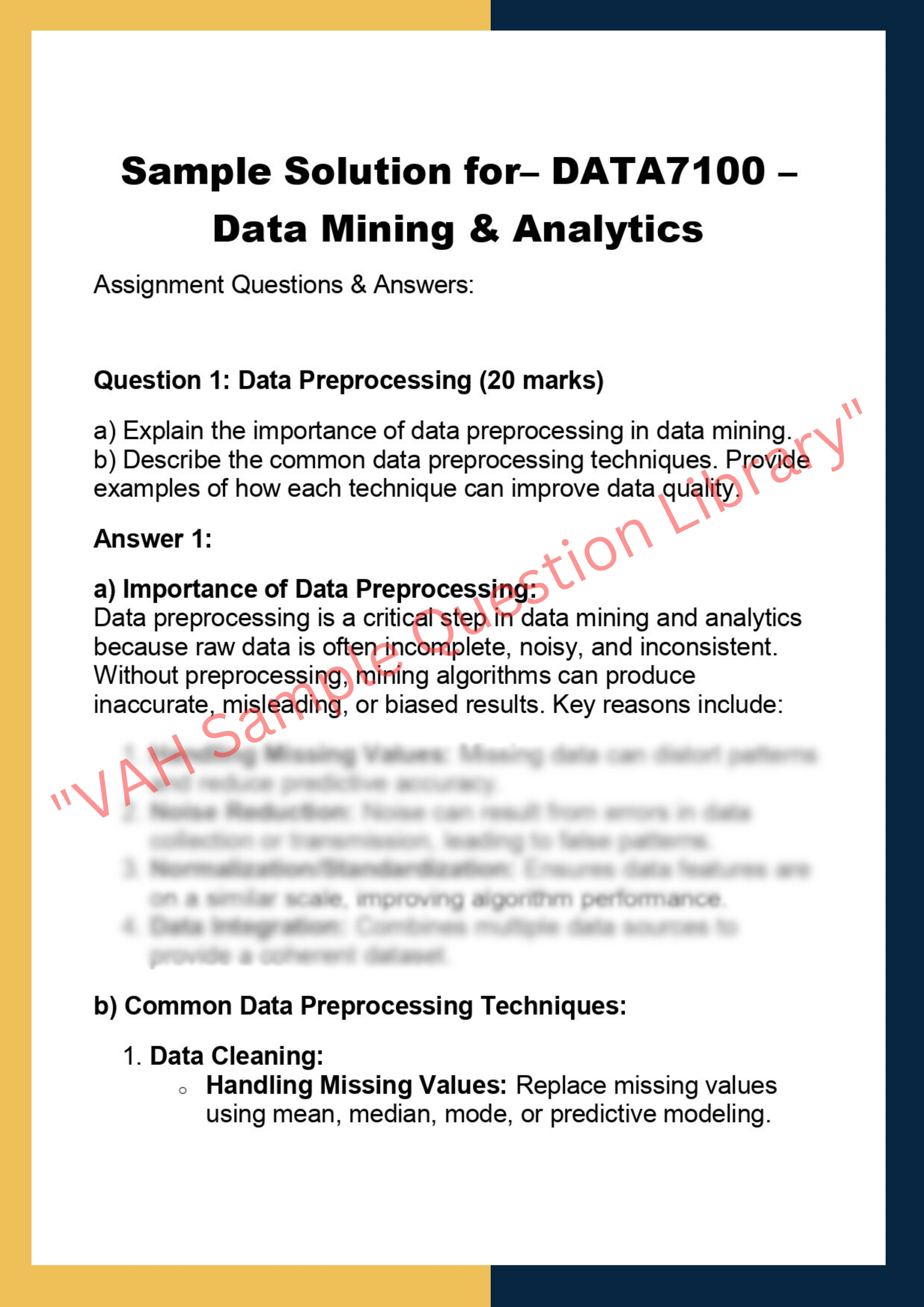 DATA7100 –  Data Mining & Analytics 0