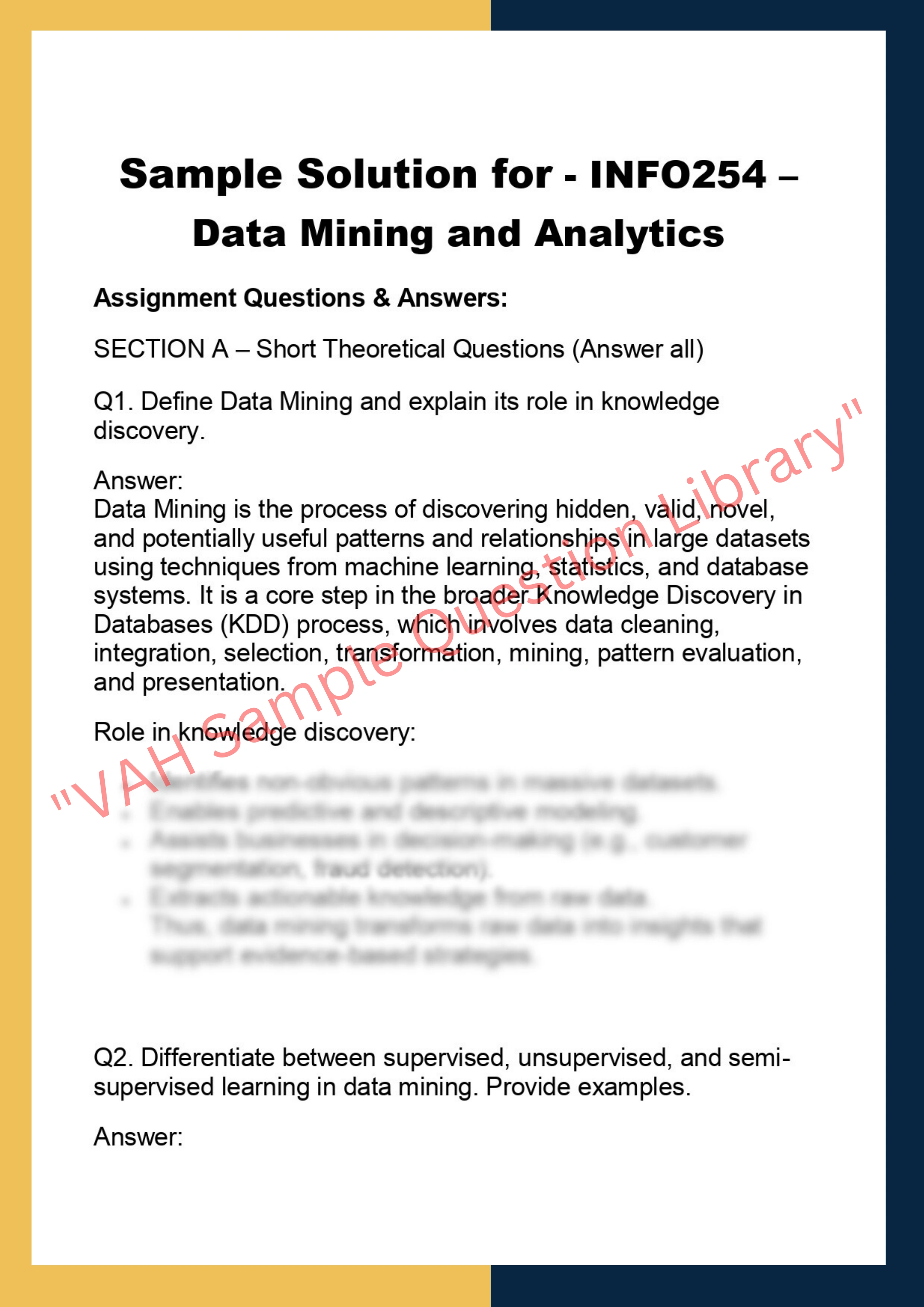 INFO254 – Data Mining and Analytics 0